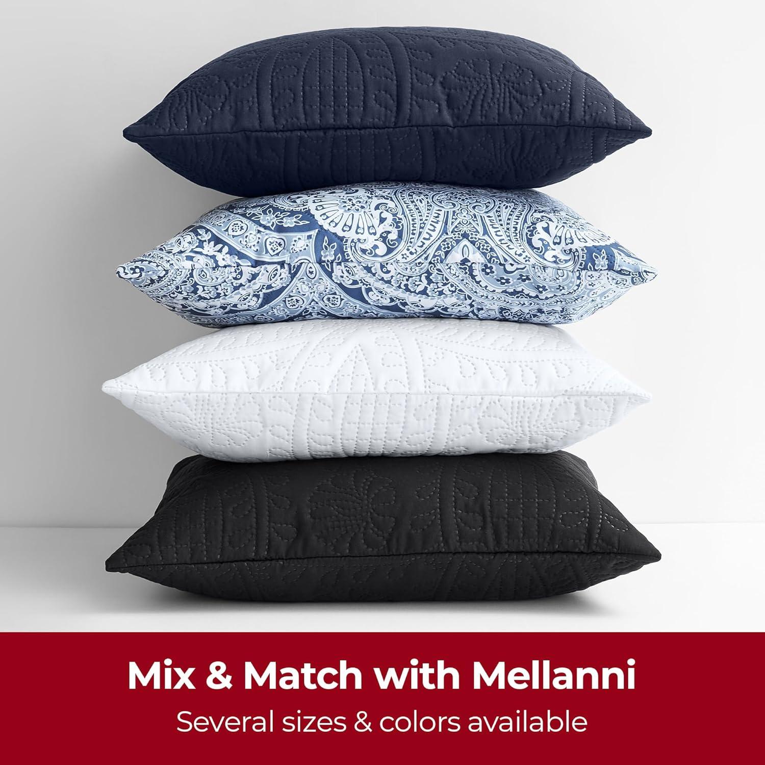 Mellanni Decorative Throw Pillow Covers with Pinsonic Quilt Stitching, 16x16, White, 2 Count