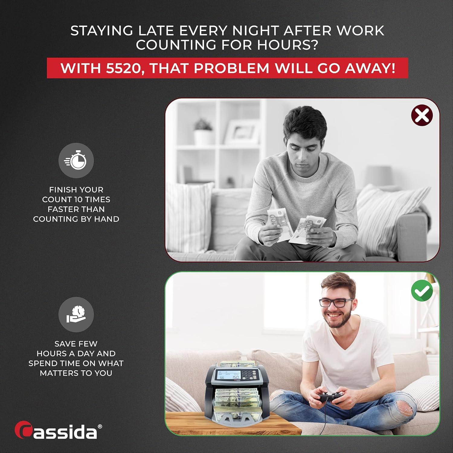 Cassida 5520 Series Bill Counter Gray (5520UV/MG)