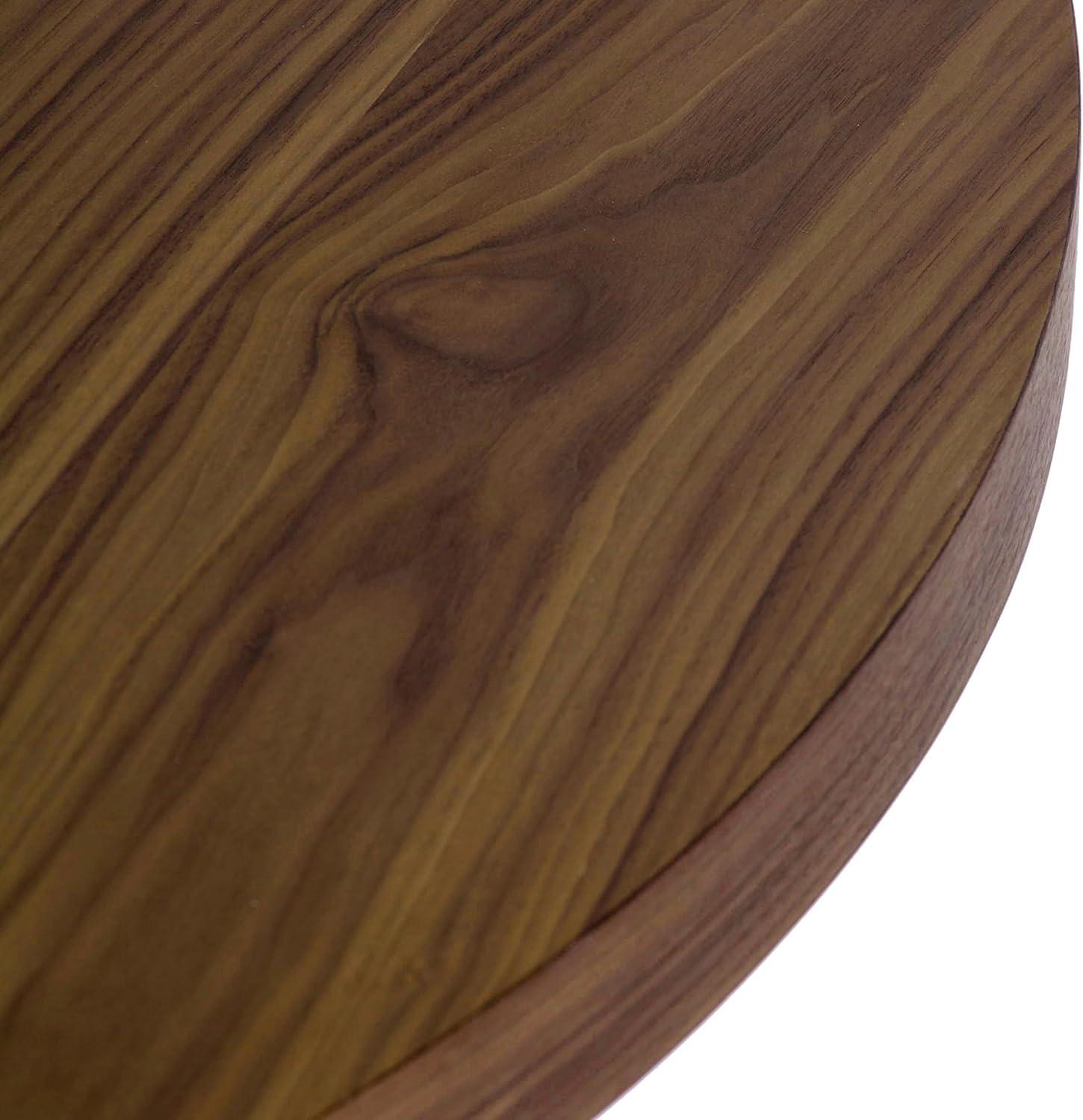 Emi 47'' Walnut Brown Round Dining Table with Steel Base