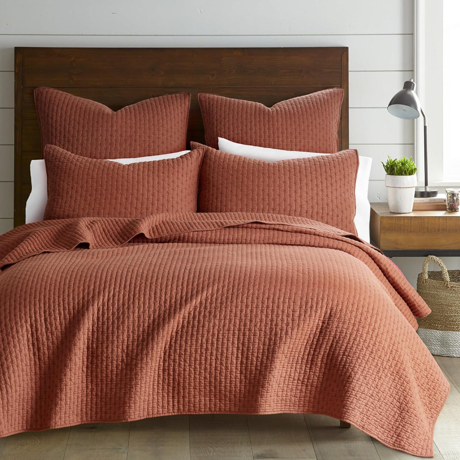 Cross Stitch Blush Twin Quilt Set - Levtex Home