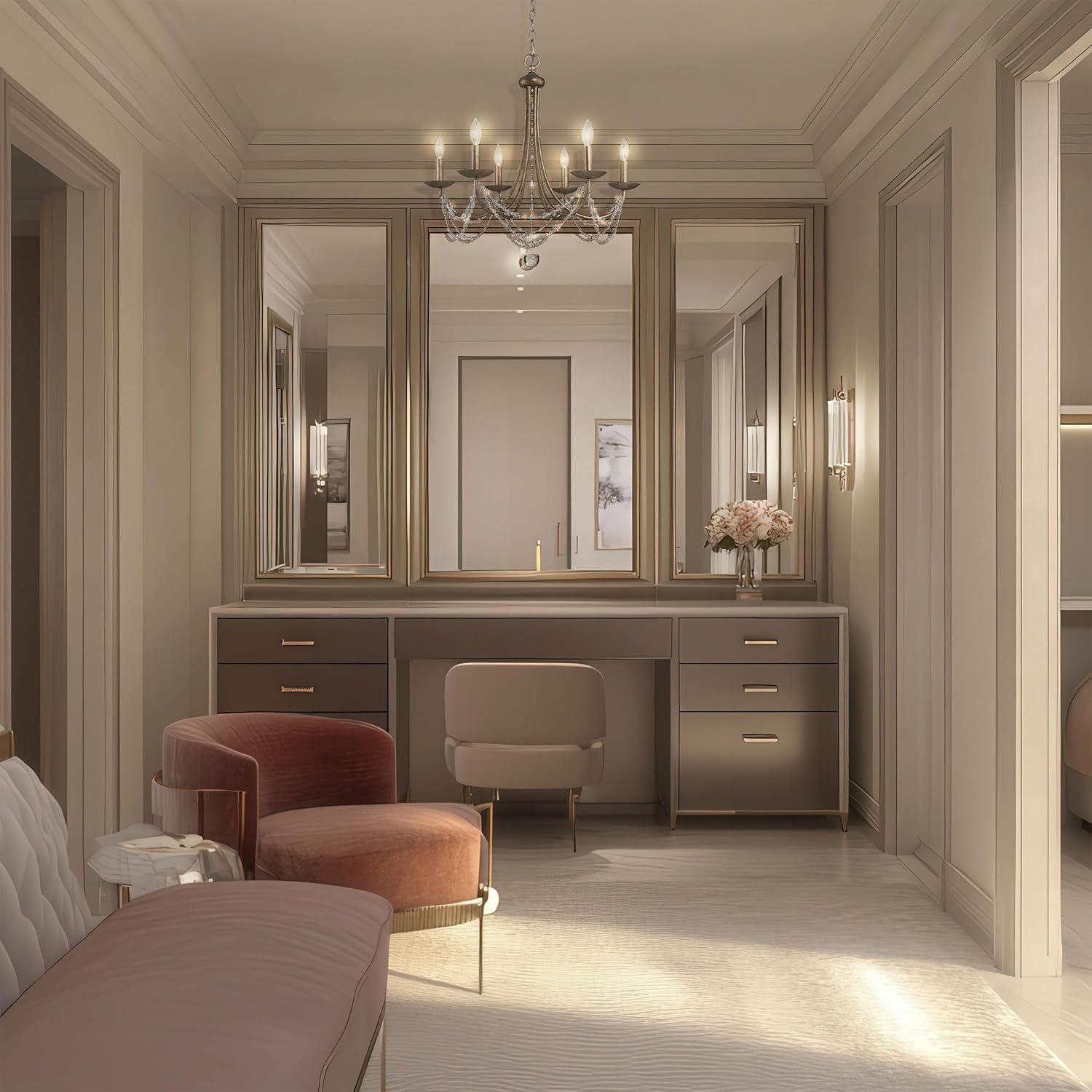 Golden Lighting Mirabella 6-Light Chandelier in Golden Aura