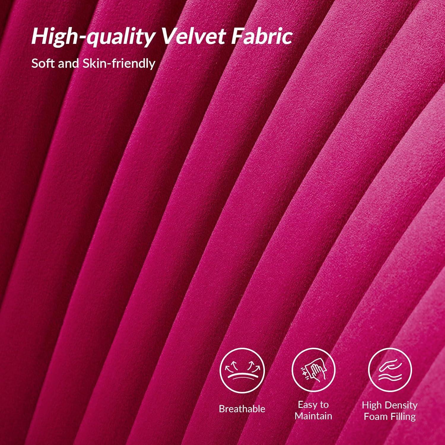 HULALA HOME Monica Modern Velvet Curved Tufted Back Loveseat with Metal Tapered Legs by  FUCHSIA