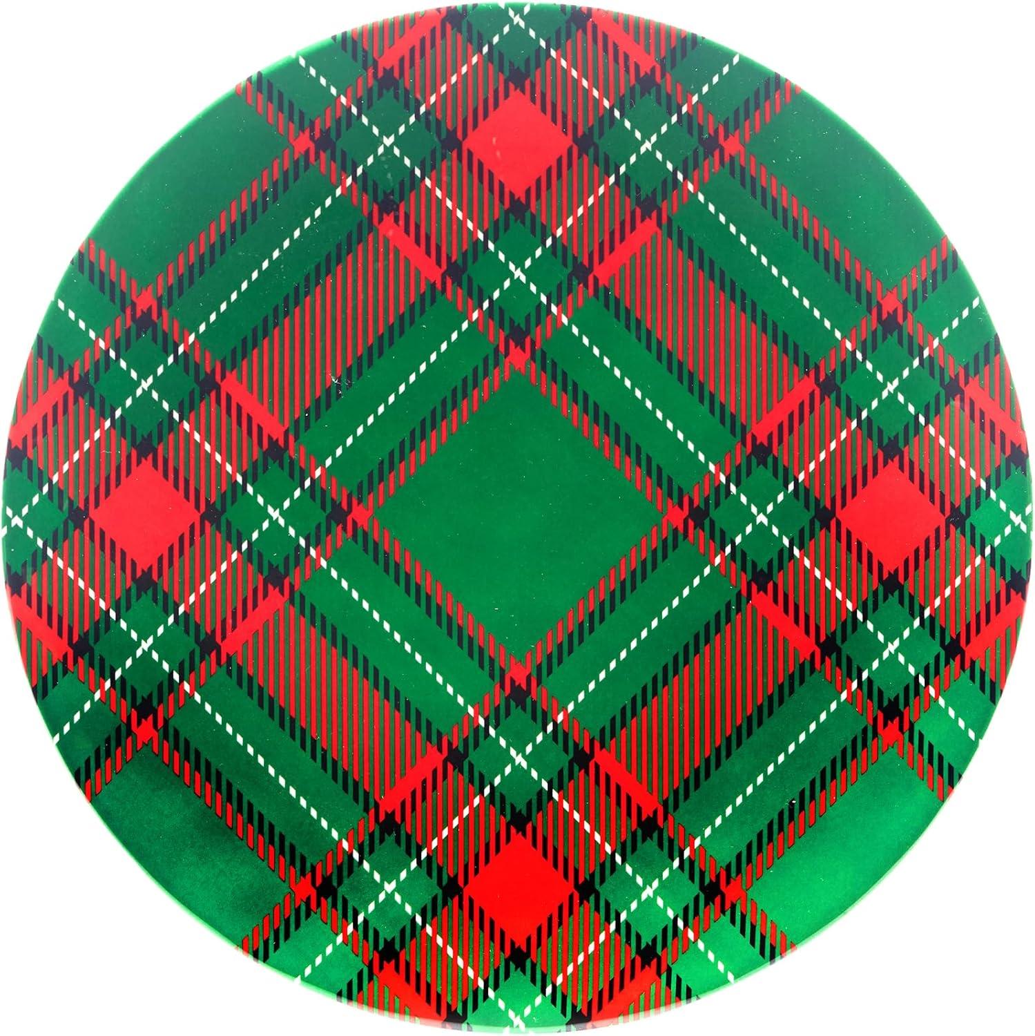 Christmas Plaid 12-Piece Melamine Dinnerware Set, Service for 4