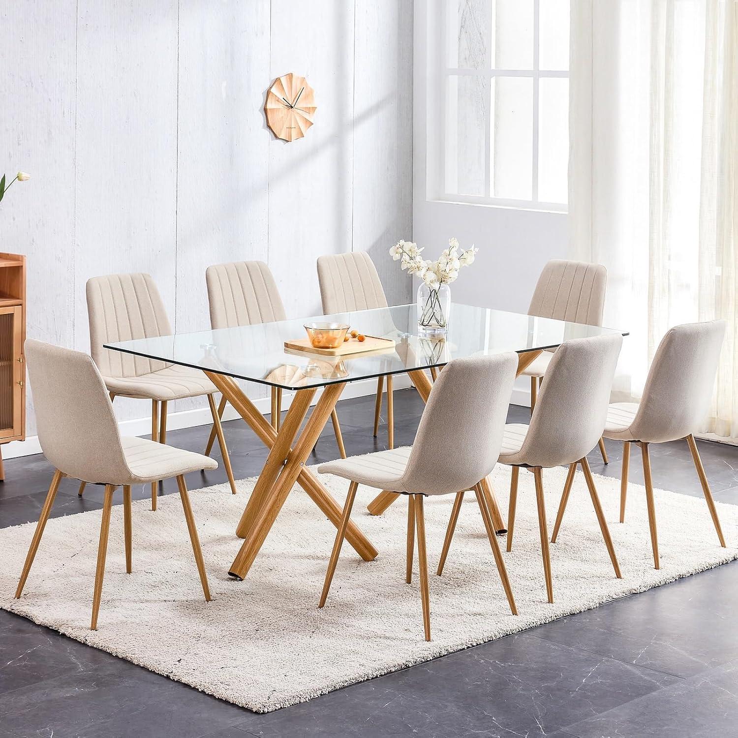 Dining Chairs Set of 4, Modern Style Dining Kitchen Room Upholstered Side Chairs