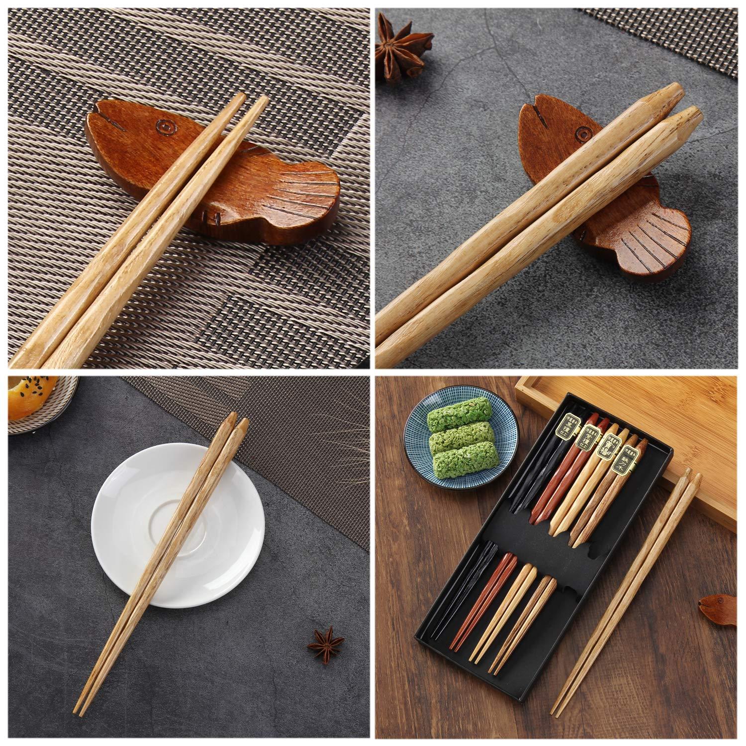 Clearance! Jklop Reusable Chopsticks Japanese Natural Wooden Classic Style Pairs Lightweight Hand Carved Sticks 8.8 Inch 22.5Cm Gift Set Tableware Kitchen Gadgets Khaki Wood Best Sale!