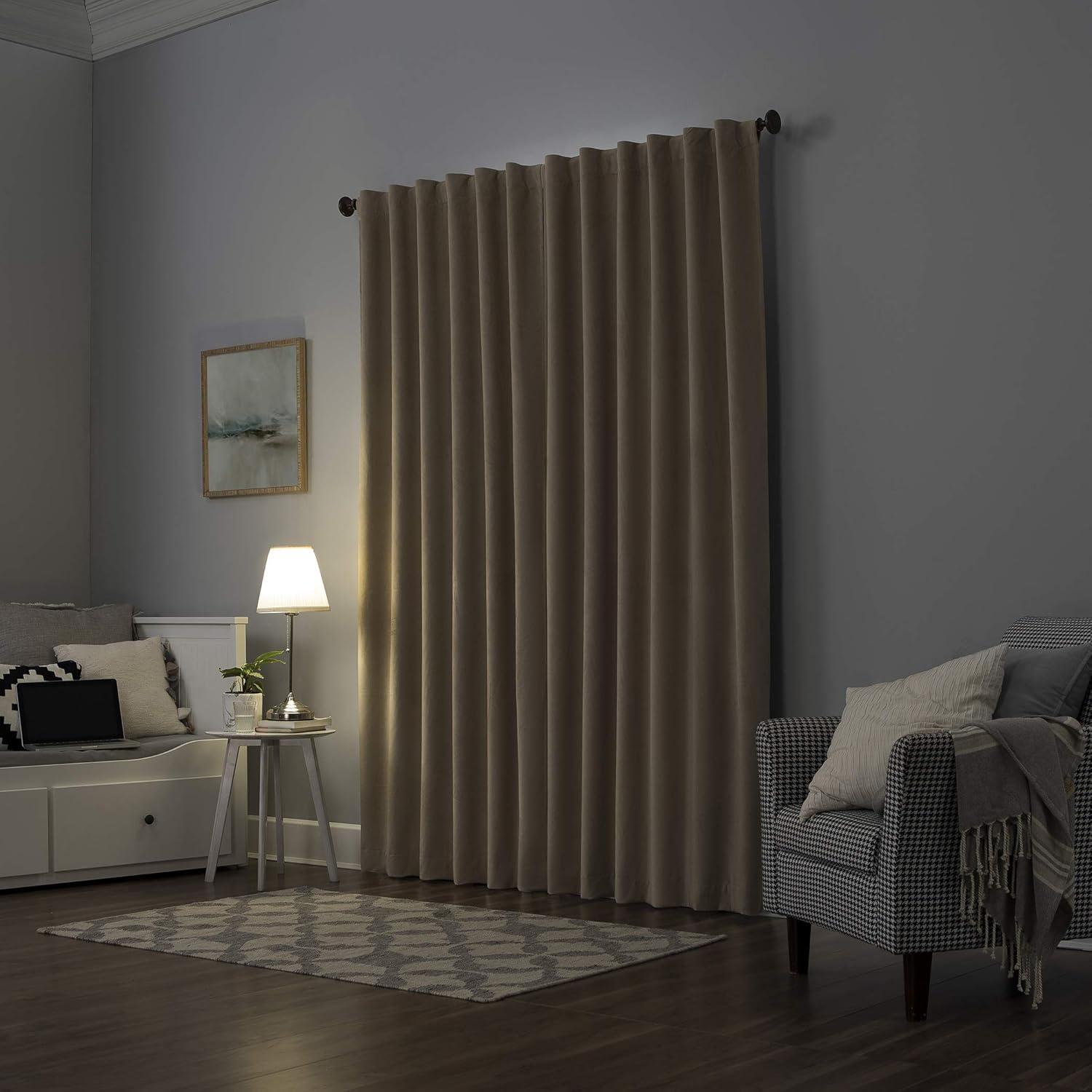 Sun Zero Velvet Noise Reducing Thermal Extreme 100% Blackout Back Tab Curtain Panel