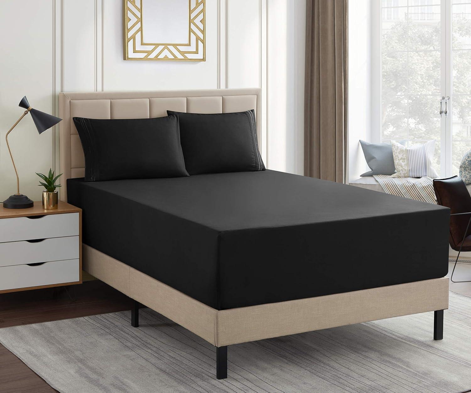 Sweet Home Collection 18-24" Extra Deep Pocket Ultra Soft Microfiber Solid Sheet Set