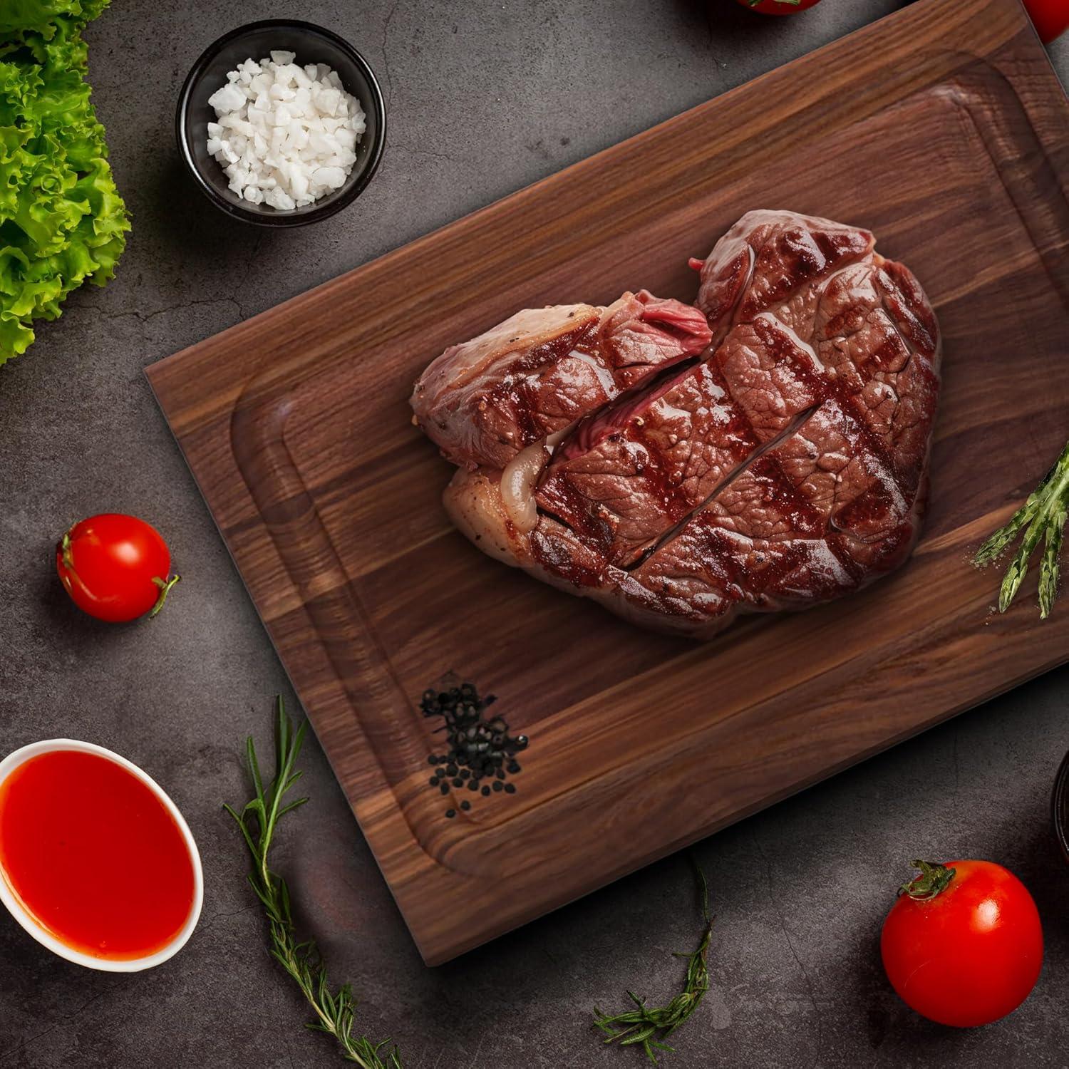 John Boos John Boos Reversible 18" Barbecue Carving Cutting Board w/ Juice Groove, Walnut