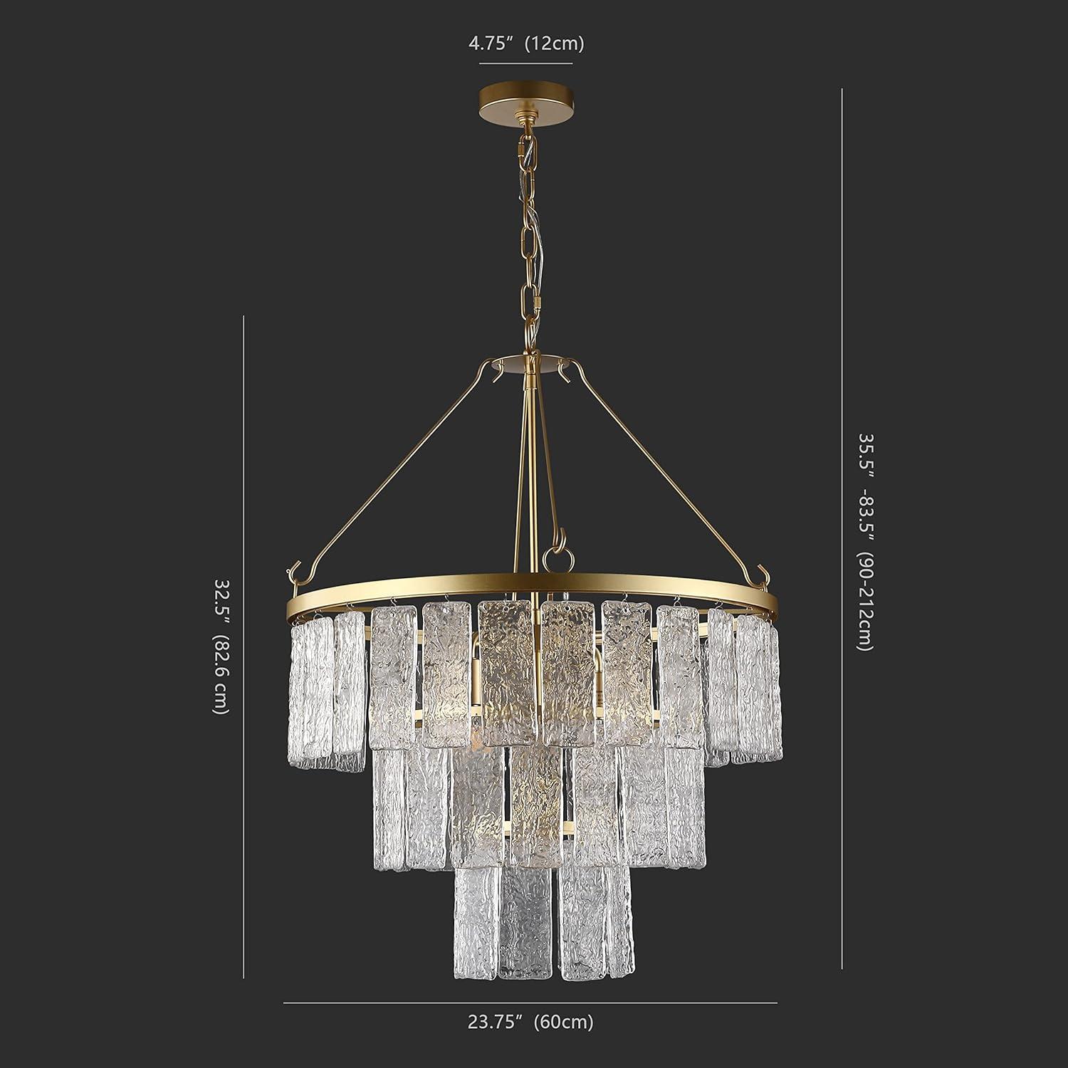 Safavieh  Couture Marjory Art Deco 3-Tier Pendant Chandelier - 23.75 IN W x 23.75 IN D x 34.5 / 82.5 IN H