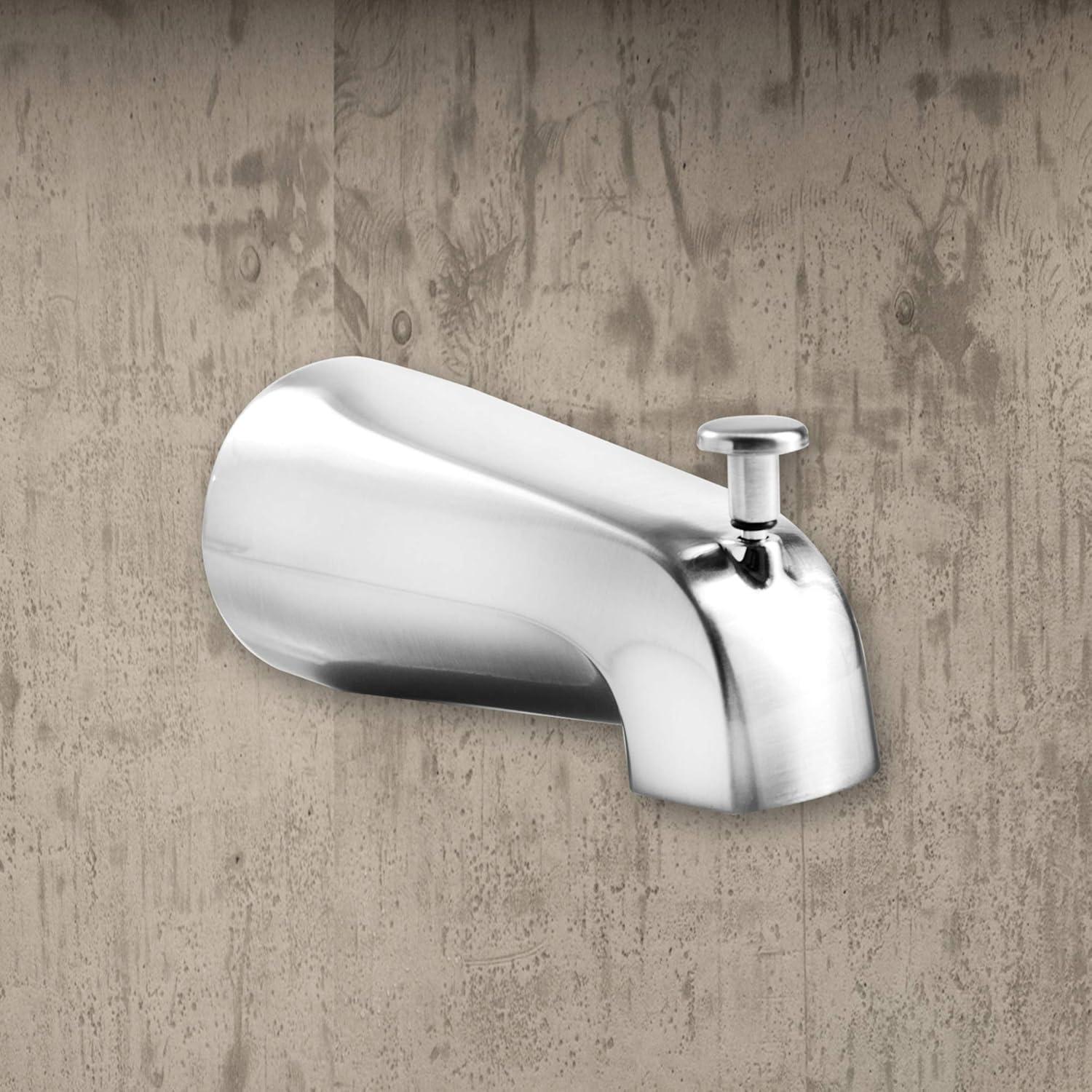 Polished Chrome Wall Mounted Tub Spout with Diverter