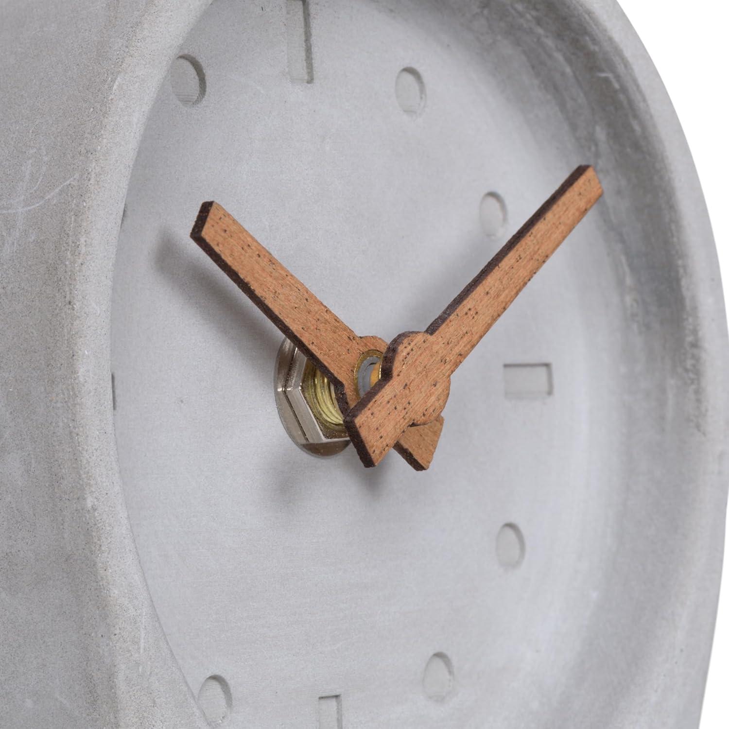 La Crosse Technology 4-Inch Quartz Battery Art Deco Cement Indoor Tabletop Clock, Open Faced Dial