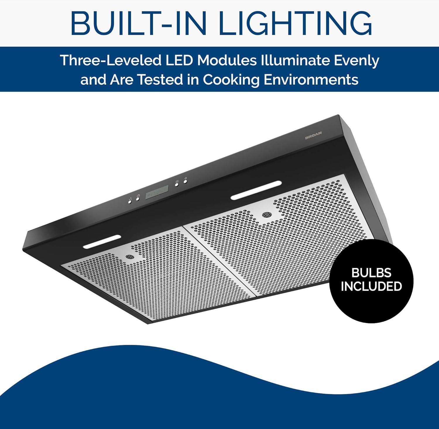 Broan NuTone 30" Steel 400 CFM Convertible Under Cabinet Range Hood with Mesh Filter