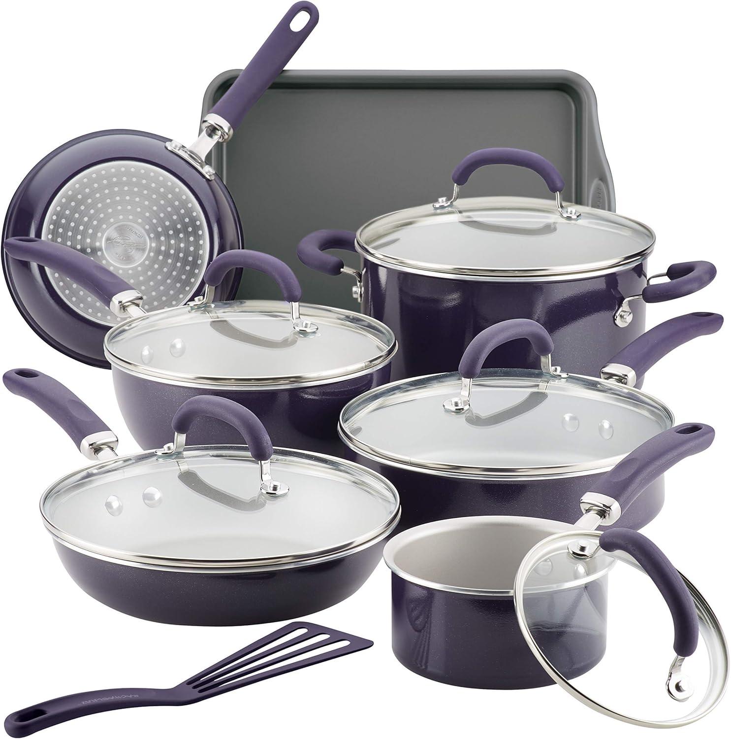 Rachael Ray Rachael Ray Create Delicious Aluminum Nonstick Cookware Induction Cookware Set, 13-Piece