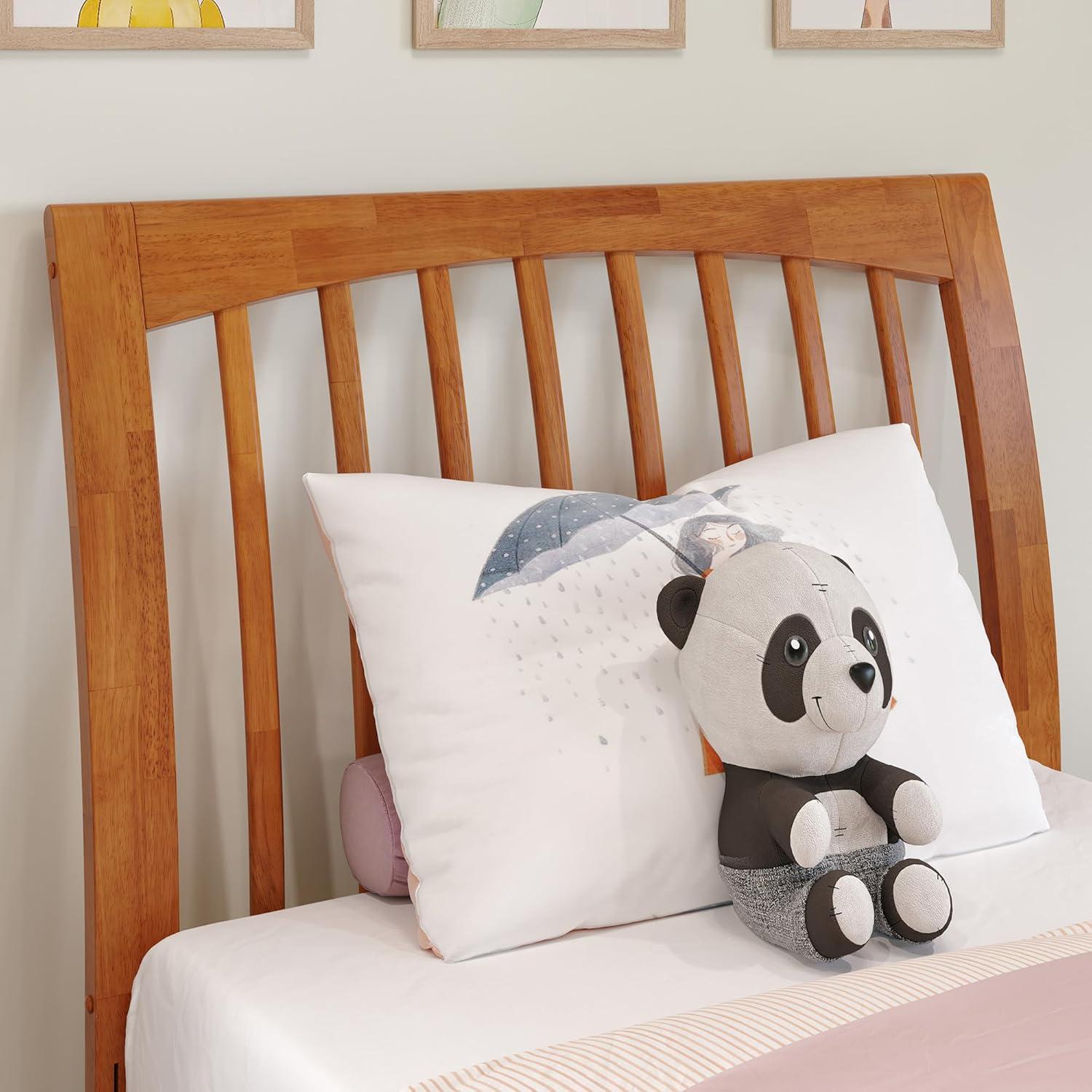 AFI Orleans Queen Solid Wood Low Profile Sleigh Platform Bed, Light Toffee