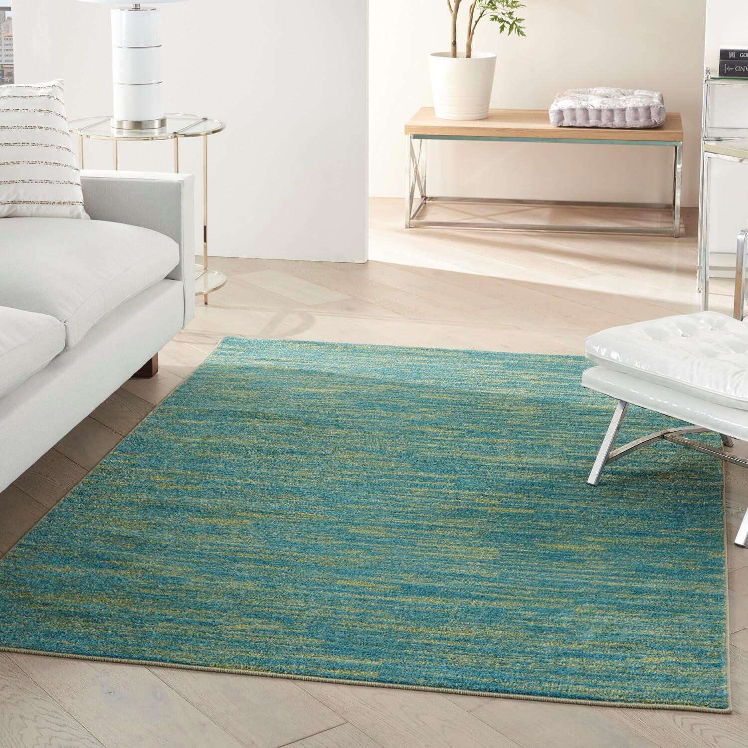 Nourison Nourison Essentials NRE01 Indoor/outdoor Area Rug - Blue Green 5' x 7'