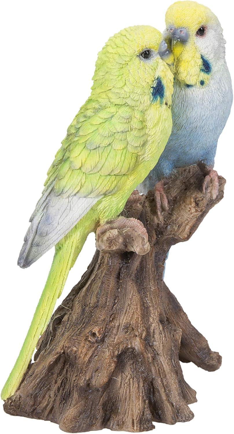 Motion Activated Singing Couple Budgerigar on Stump