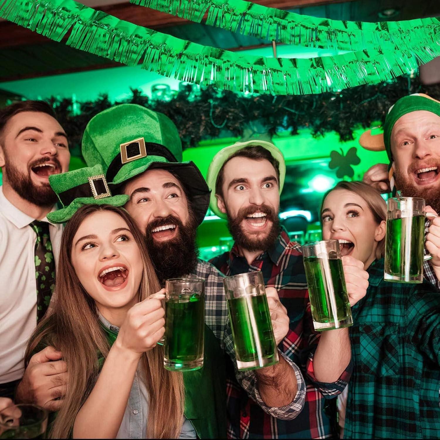 Beistle Green Metallic Plastic Fringe Drape Banner For Parade Floats Happy St Patrick‚Äôs Day Mardi Gras Decorations Tinsel Curtain Photo Booth Prop Backdrop Birthday Party Supplies