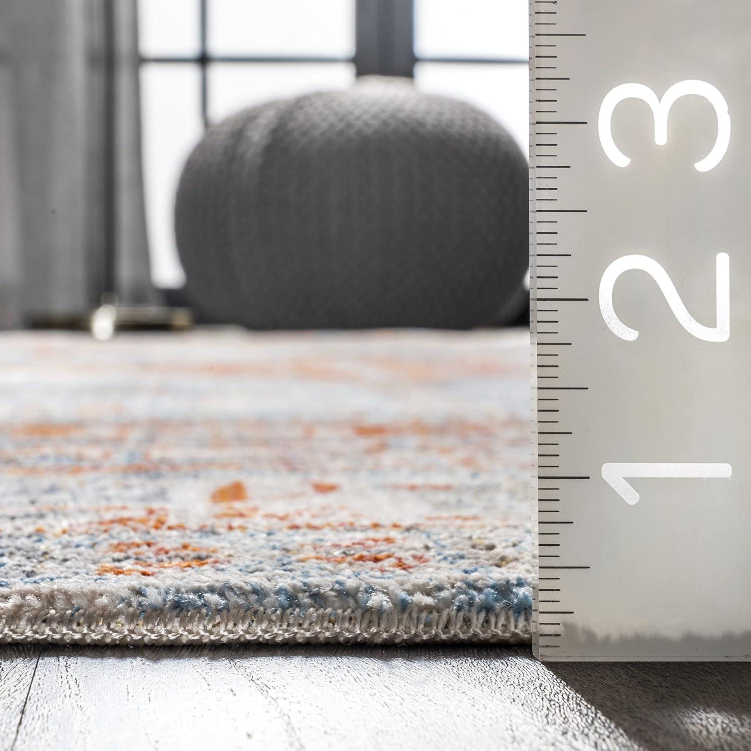 Nuloom Farley Oriental/Persian 4x6 Indoor Area Rug for Living Room Bedroom Dining Room Kitchen, Blue/Multicolor