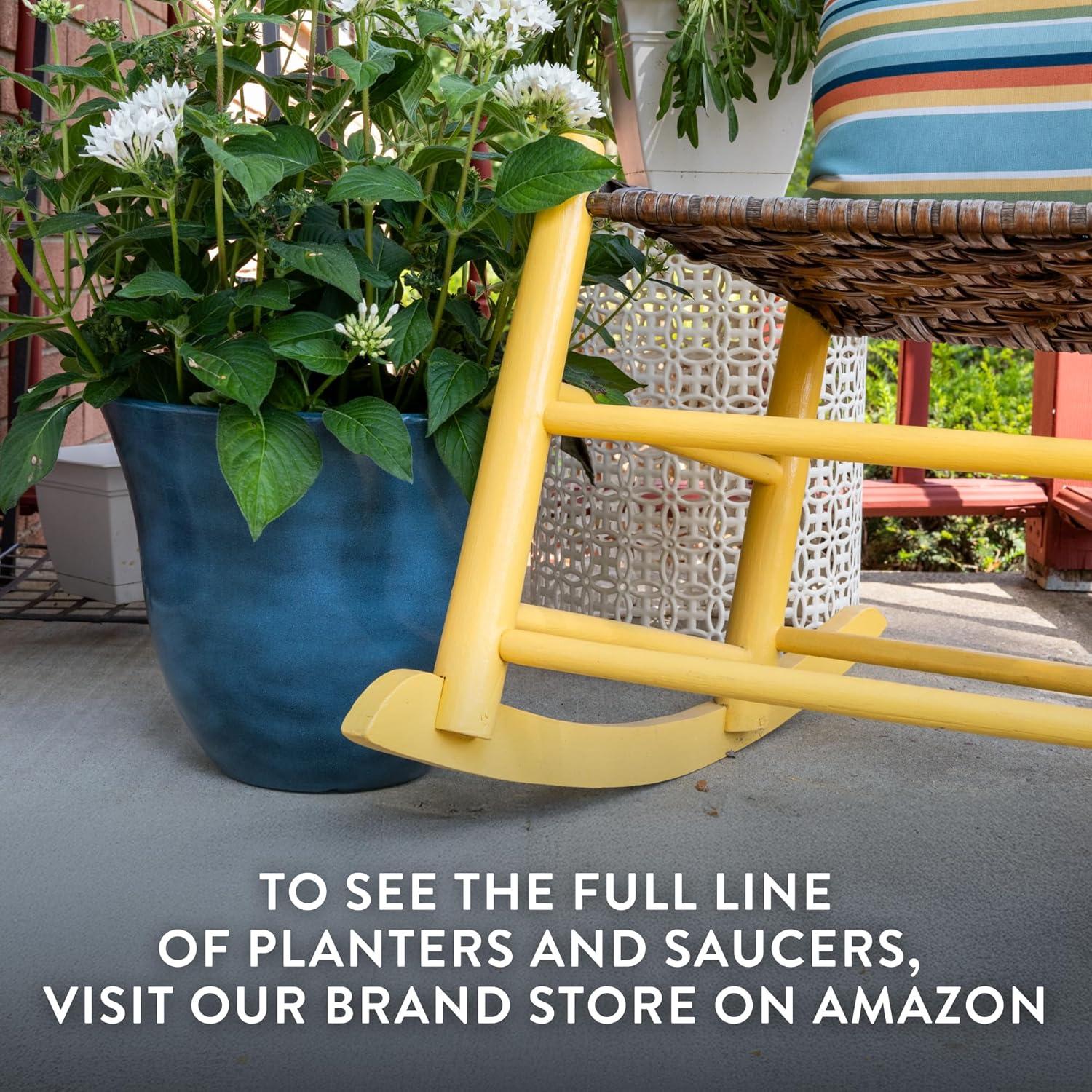 Classic Home and Garden Indoor/Outdoor Round Honeysuckle Resin Flower Pot Planter, Bamboo Brown, 15in