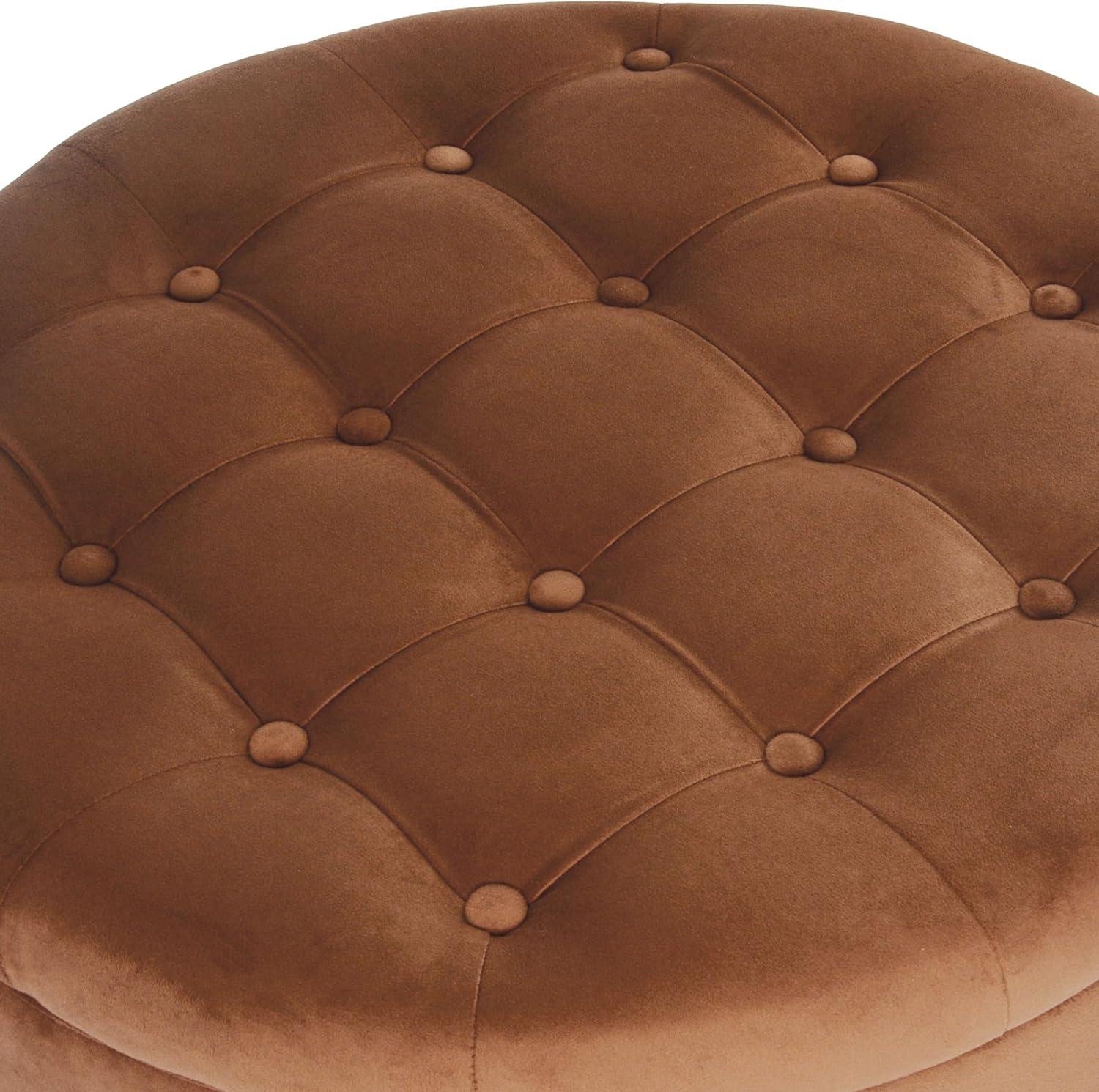 Tufted Round Storage Ottoman Velvet - HomePop