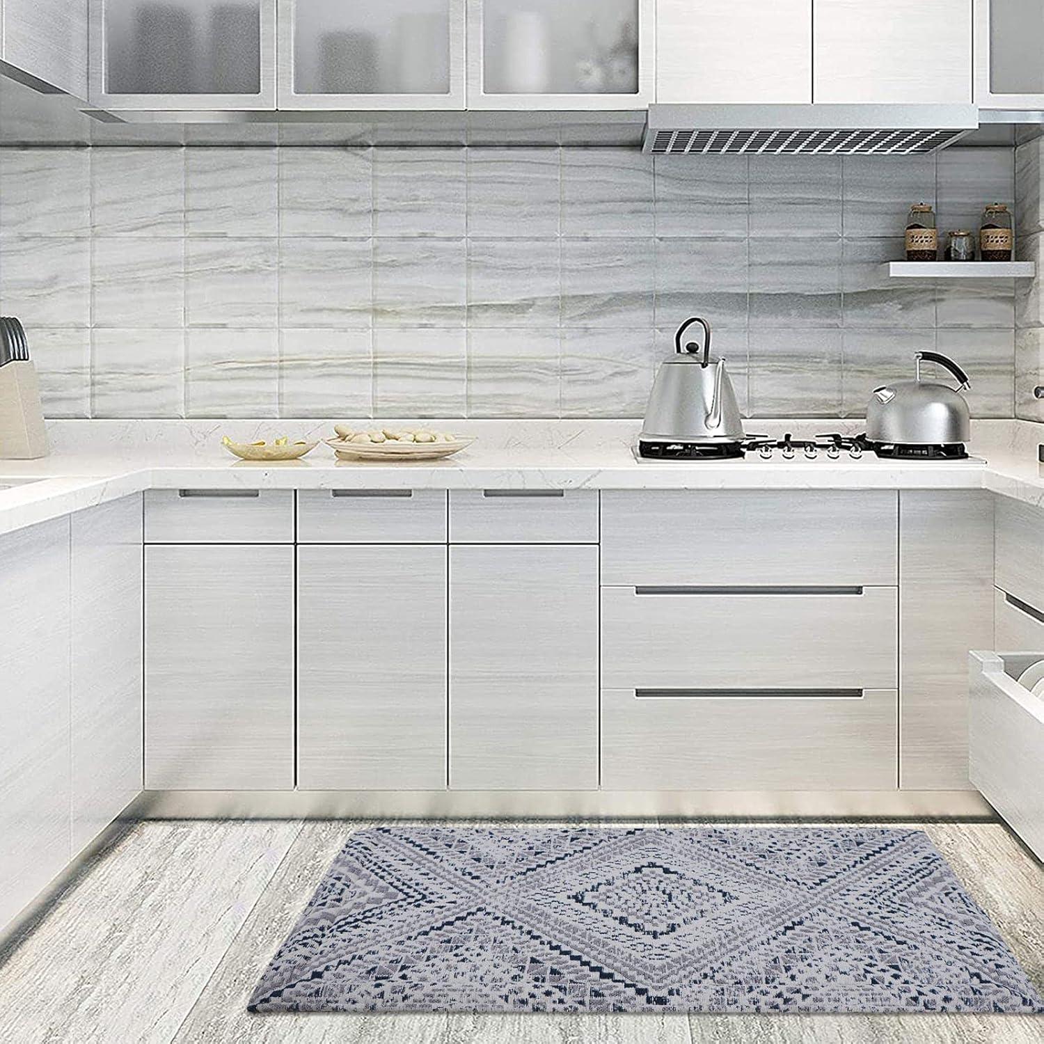 Rugsmith Gray Machine Woven Cheyenne Anti-Fatigue Kitchen Mat, 20" x 36"