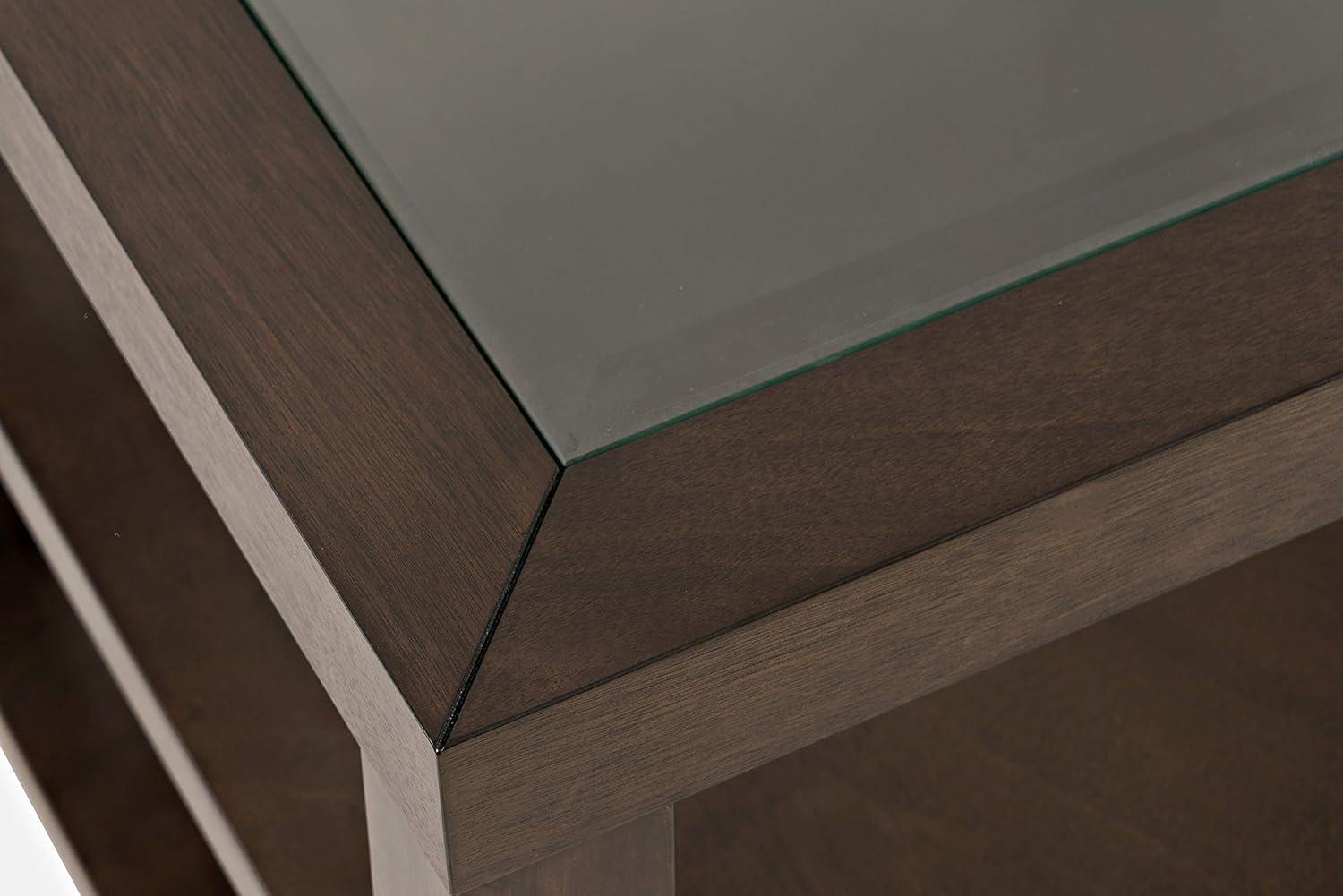 Jofran,Urban Icon Contemporary Glass Inlay End Table with Storage