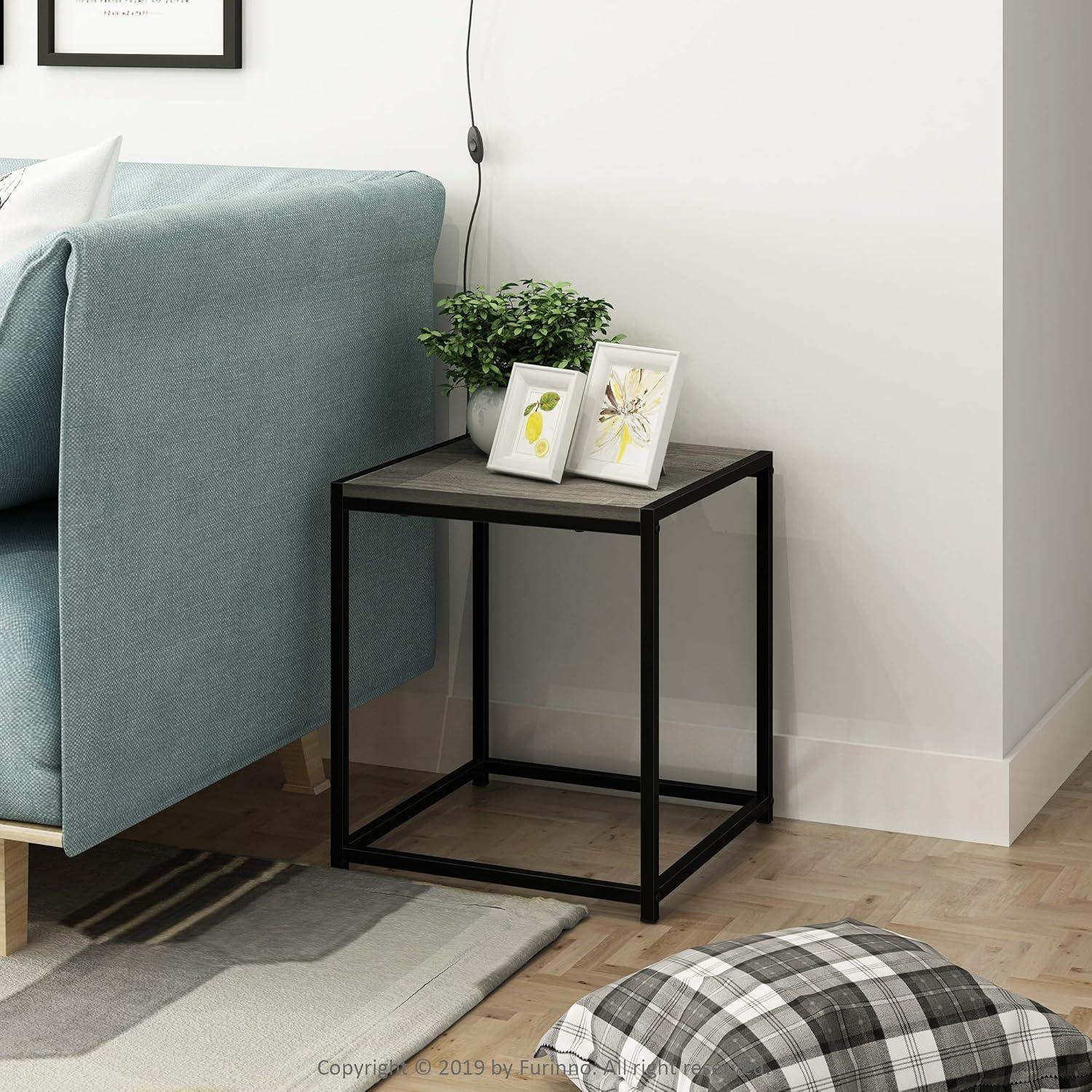 Furinno Camnus Modern Living End Table, French Oak Grey