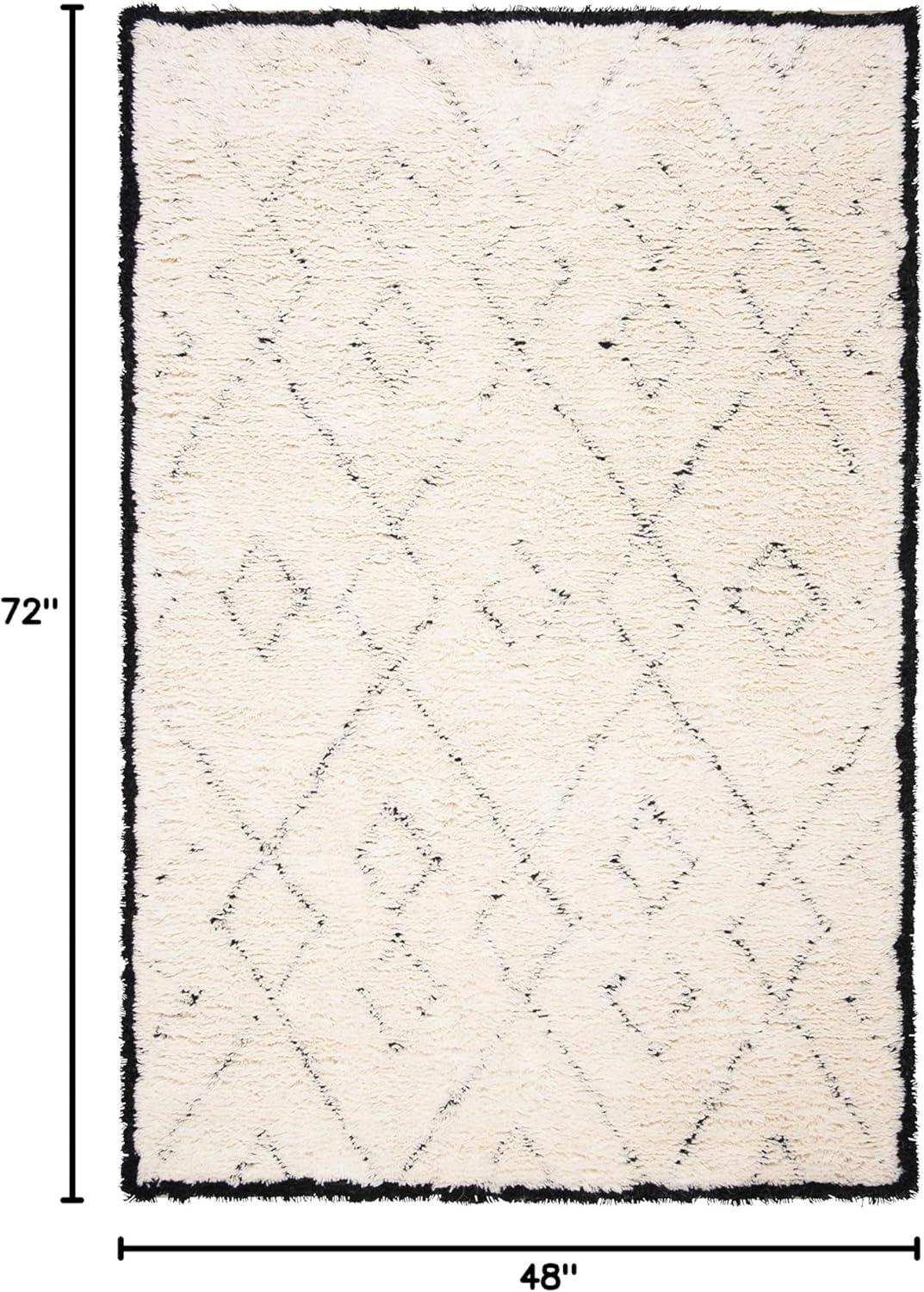 Casablanca CSB917 Hand Tufted Runner Rug - Ivory/Black - 2'6"x6' - Safavieh.