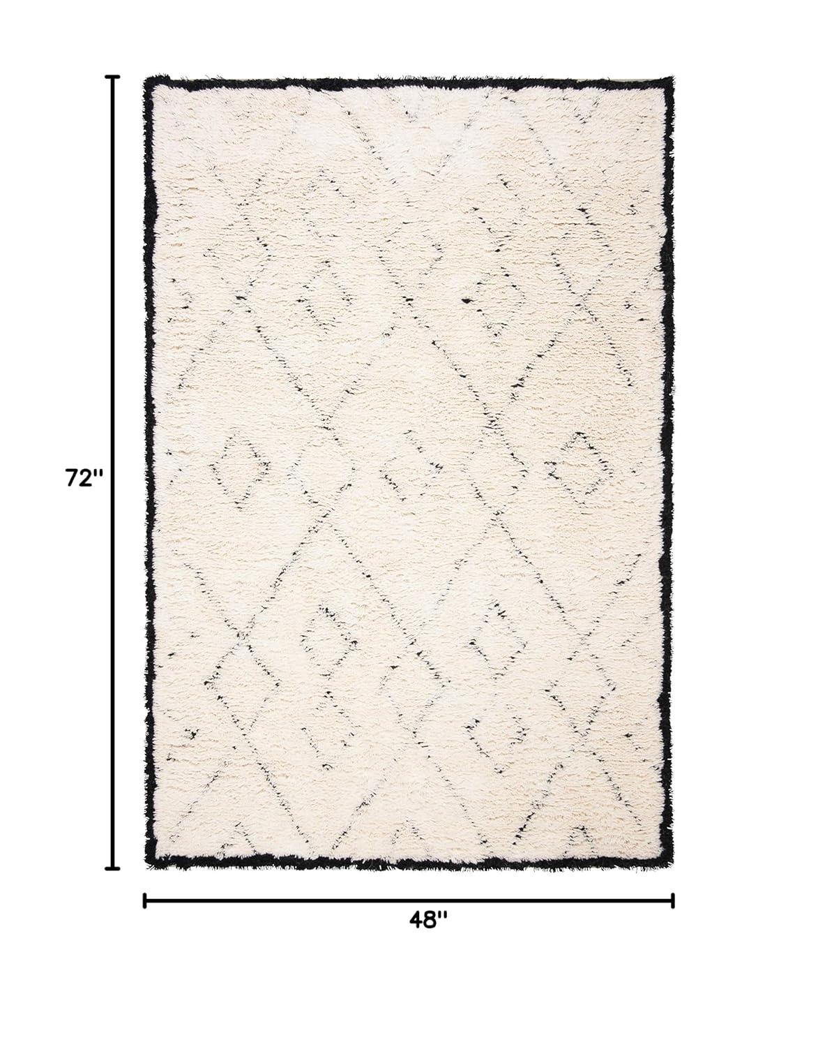 Casablanca CSB917 Hand Tufted Runner Rug - Ivory/Black - 2'6"x6' - Safavieh.