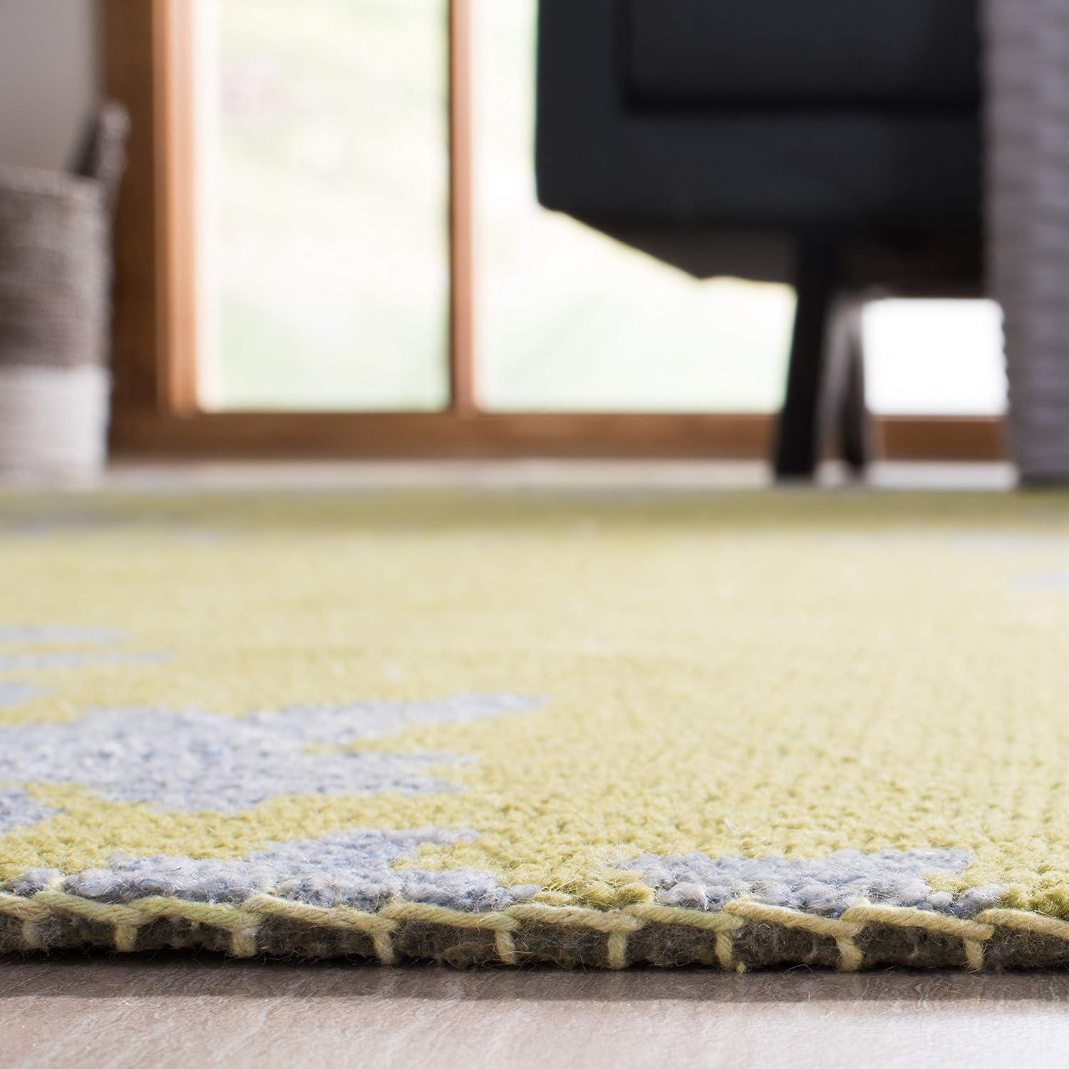 Stone Wash STW235 Hand Knotted Indoor Area Rug - Chartreuse - 5'x8' - Safavieh
