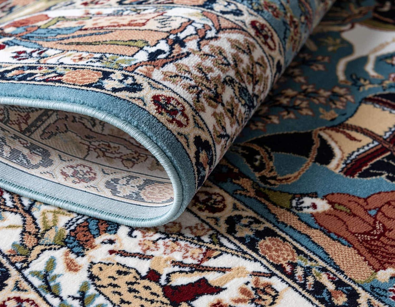 Unique Loom Narenj Birmingham Area Rug ,Blue ,3'x13'
