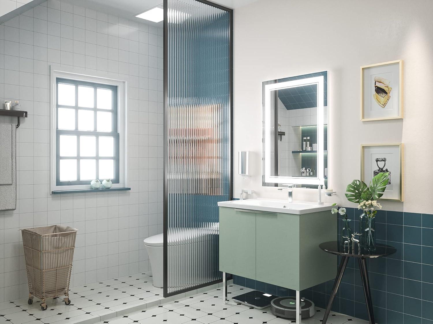 Ivy Bronx Johnn LED Lighted Bathroom Vanity Mirror 3 Color Dimmable Light & Anti-fog Wall Mirror