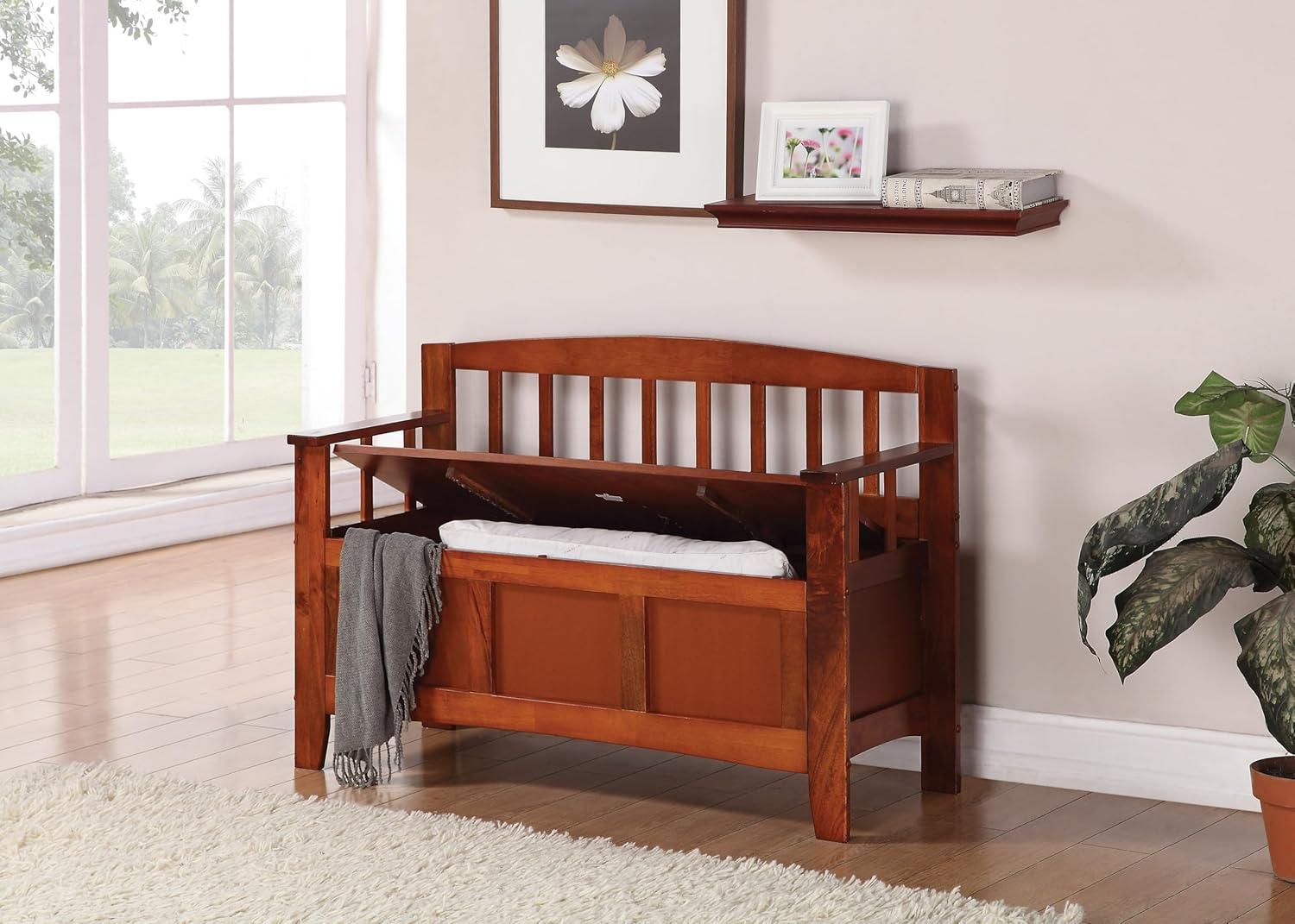 OSP Home Furnishings Metro Entry Way Bench with Walnut finish