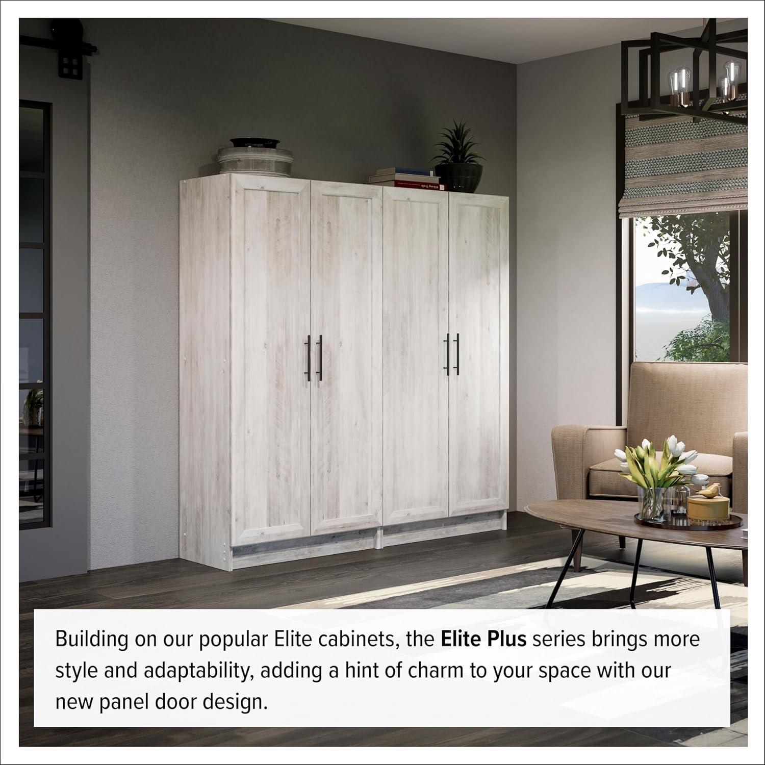 Prepac Elite 3 Shelf Accent Cabinet with Panel Doors