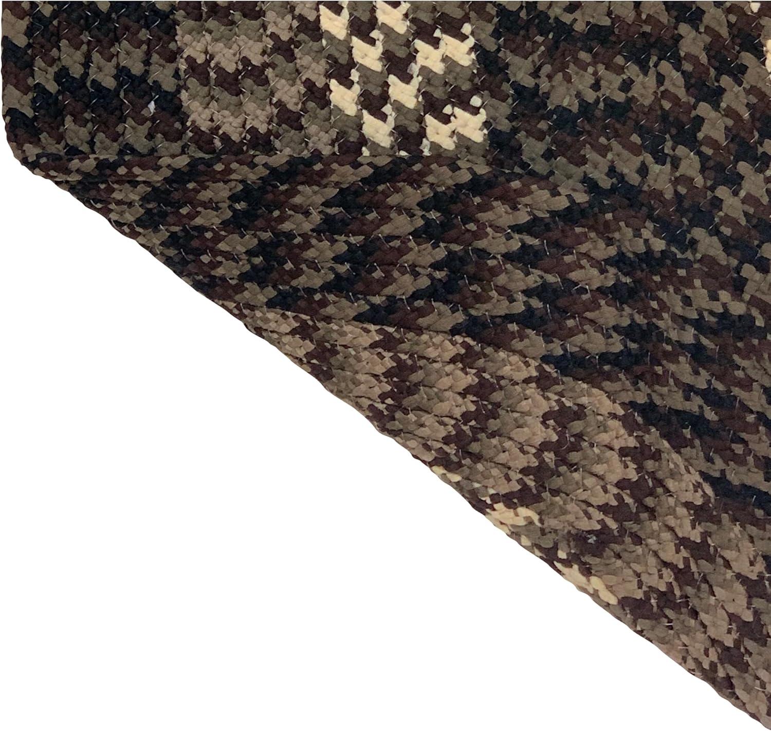 48" x 72" Alpine Collection Chocolate Stripe Reversible Indoor Area Utility Oval Rug - Better Trends