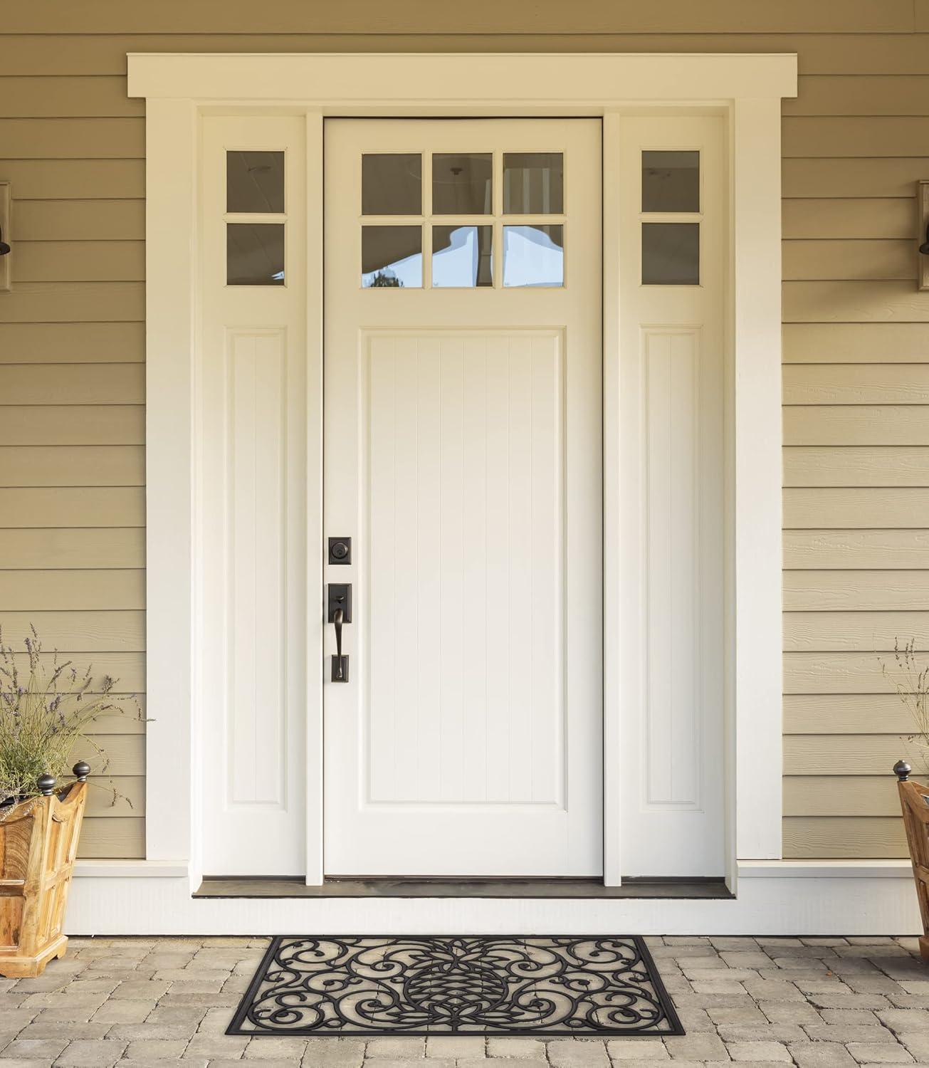 Design Imports Pineapple Scroll Rubber Doormat