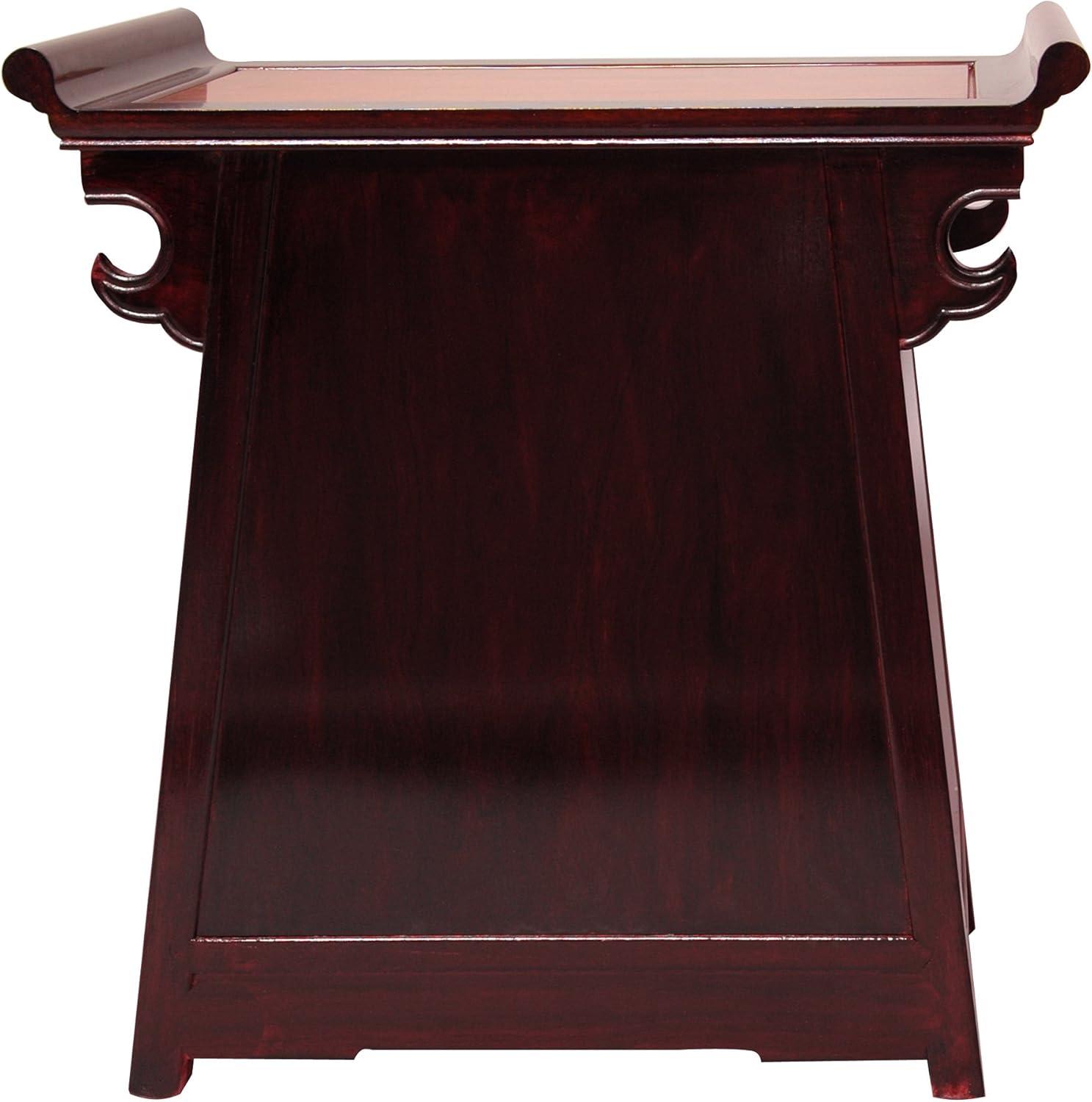 Oriental Furniture Rosewood Altar Cabinet, Two-Tone, 27.50"H