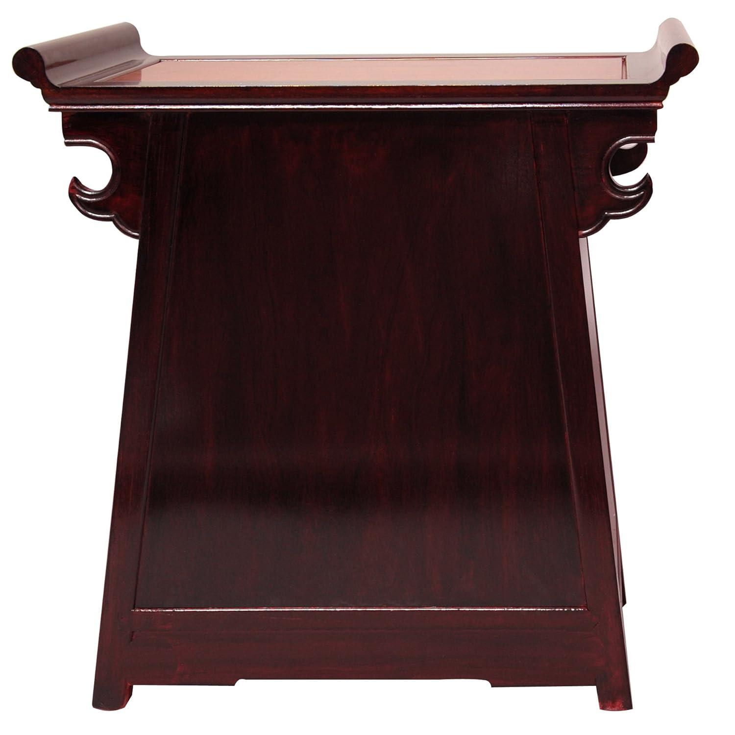 Oriental Furniture Rosewood Altar Cabinet, Two-Tone, 27.50"H