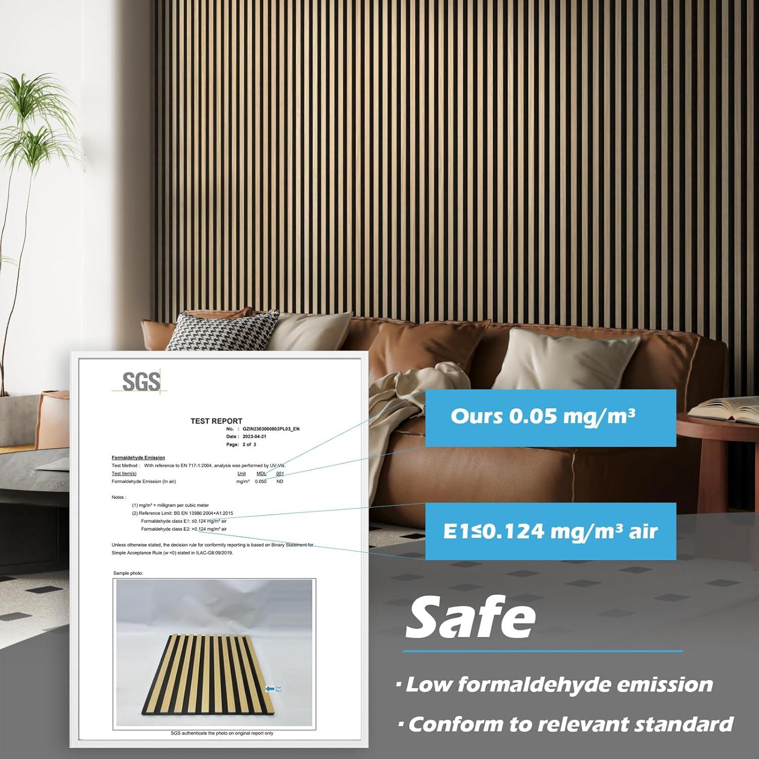 Art3d 2-Pack 108" x 12" Acoustic Wood Panels for Wall, Soundproof Wood Slat Panel for Wall and Ceiling, 3D Fluted Sound Absorbing Paneling for Interior Wall Decor, Living Room, Bedroom - Peach