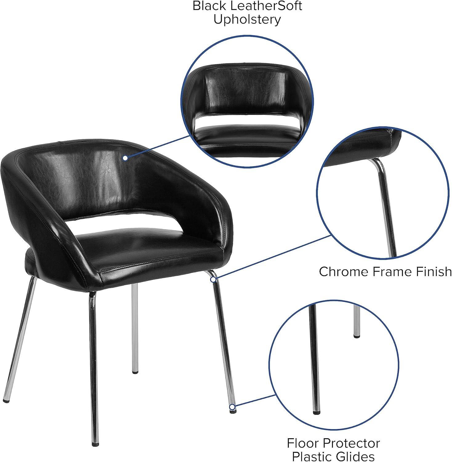 Flash Furniture Fusion Series Contemporary LeatherSoft Side Reception Chair with Chrome Legs