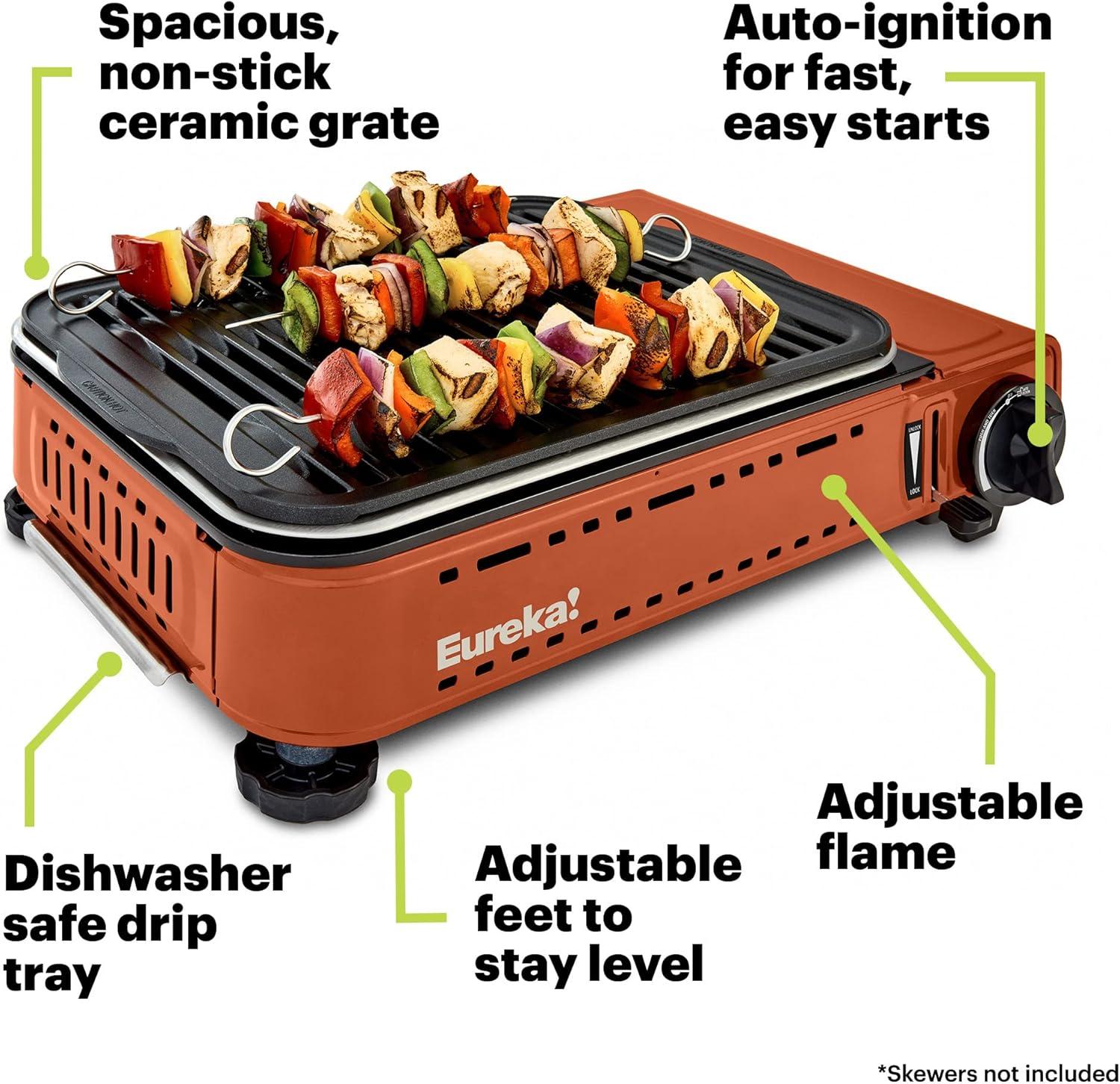 Eureka 2572202 SPRK Portable Butane Camping Grill, 1 Burner, Potters Clay