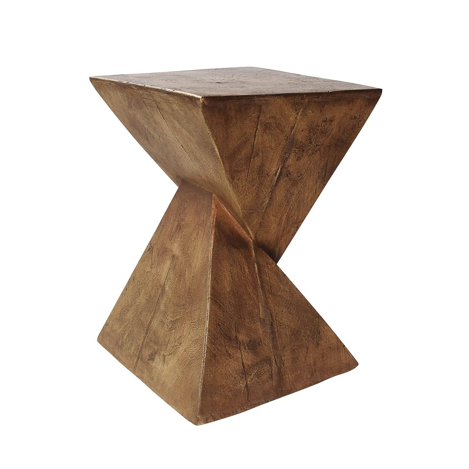 Christopher Knight Home Tess Indoor/Outdoor Geometric Lightweight Concrete Accent Table, Natural Brown