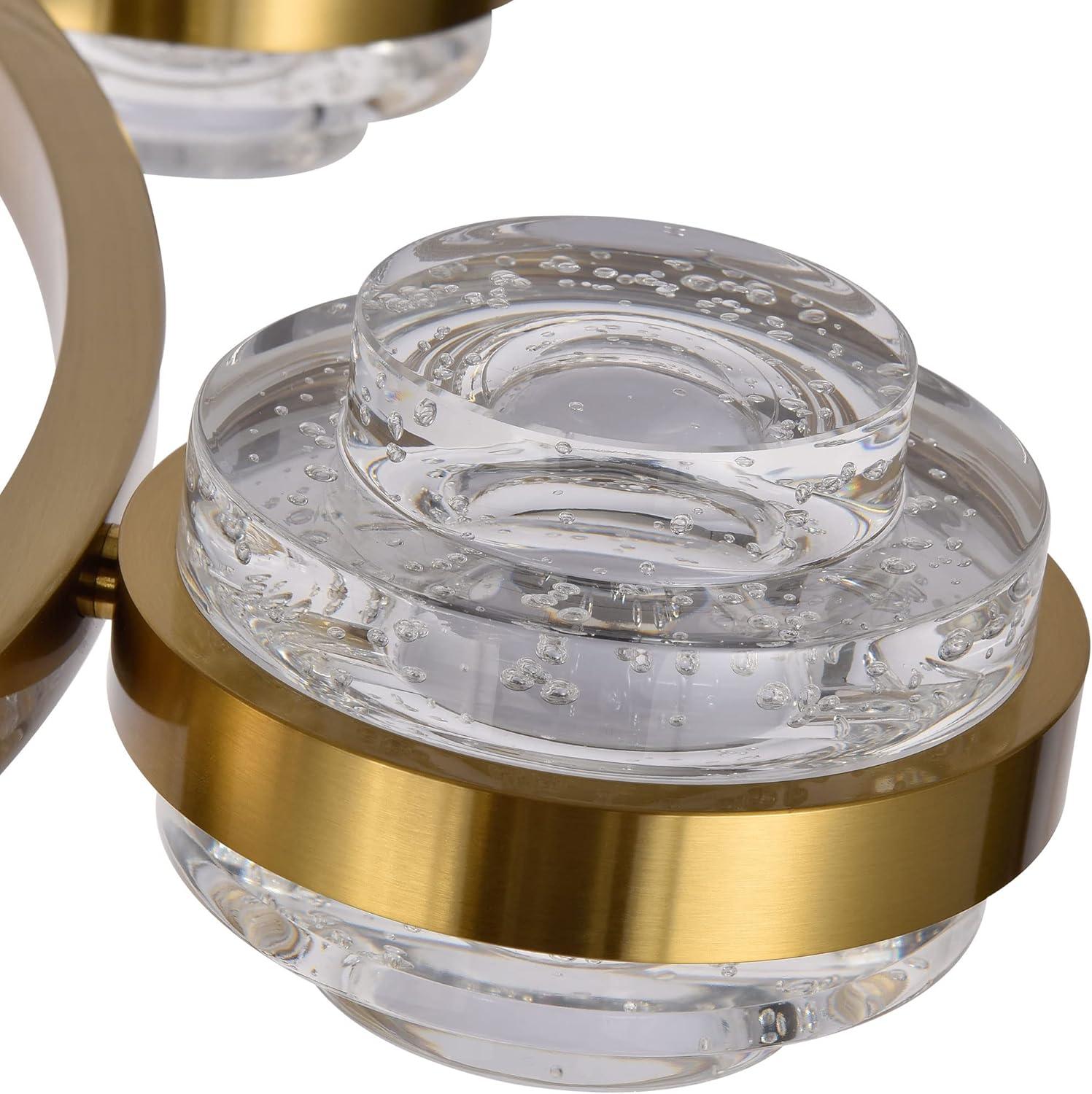 Milano 33-In Ring 8-Light Height Adjustable ETL Certified Integrated LED Circular Chandelier