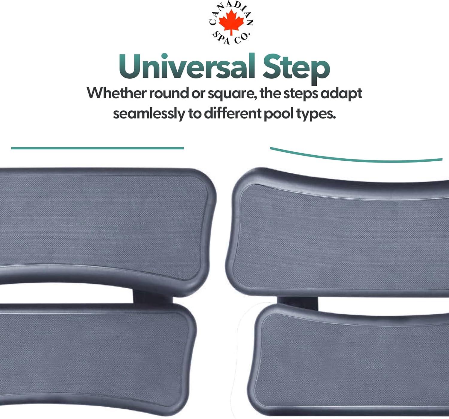 Black Polypropylene Non-Slip 2-Step Hot Tub Spa Stairs