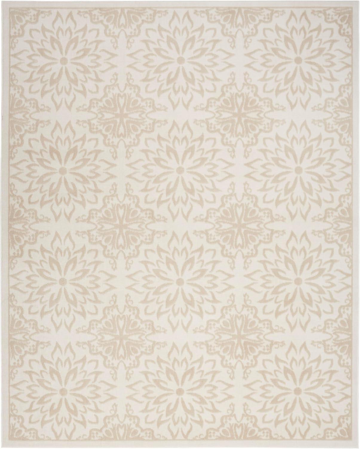 Nourison Jubilant 8'6" x 12' Ivory Beige Farmhouse Indoor Rug