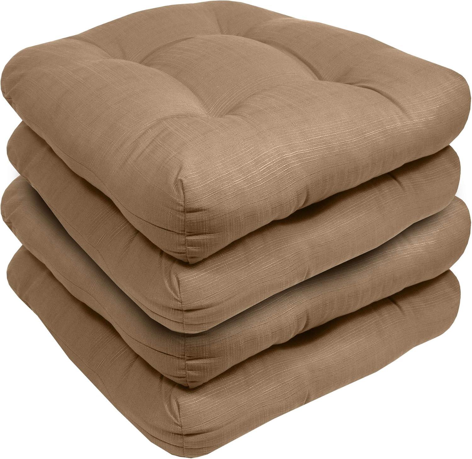 Premium Patio Tufted Outdoor Solid Chair Cushions, 19" x 19"