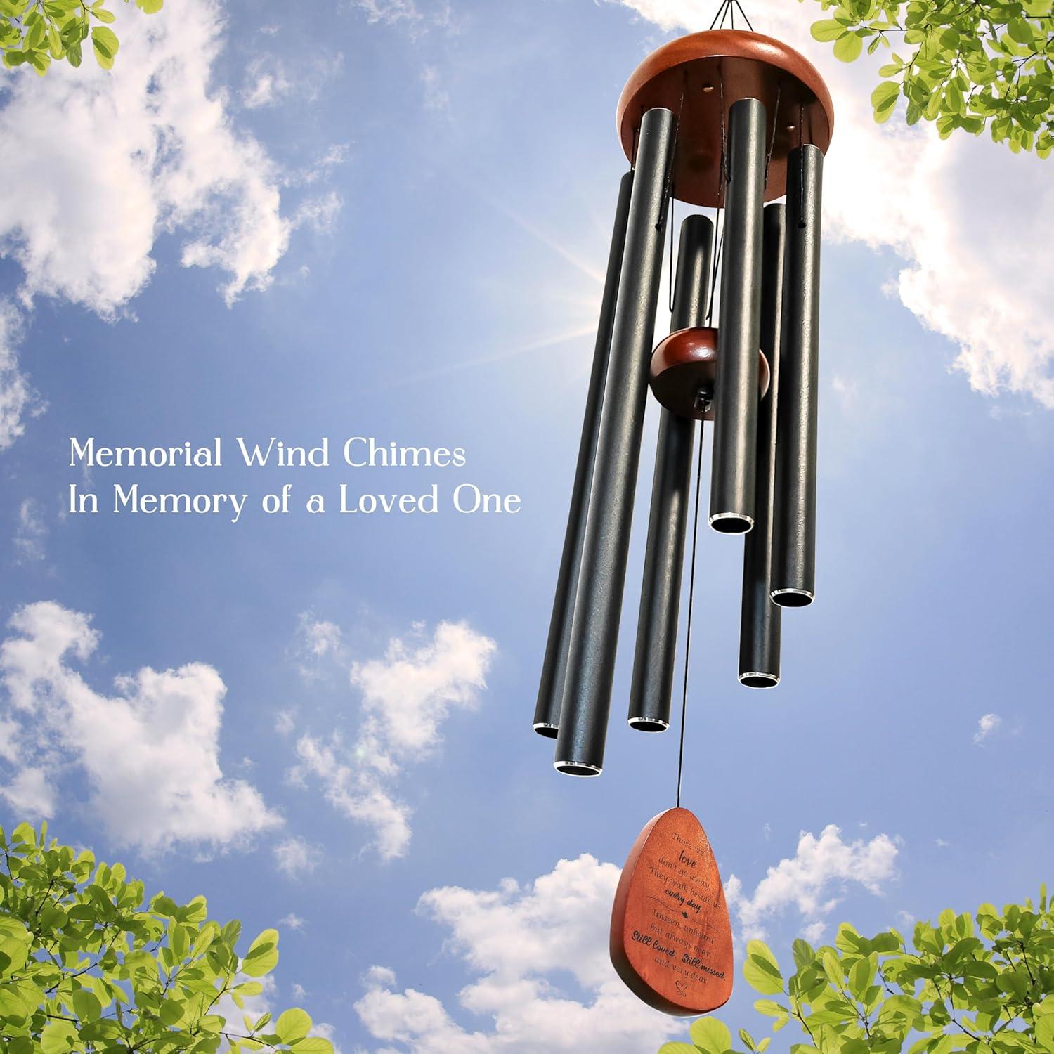 Sympathy Gifts for Loss of Loved One 32" Memorial Wind Chimes for Loss of Loved One Bereavement Condolence Gifts Sympathy Windchimes Memory Wind Chime with Memorial Card