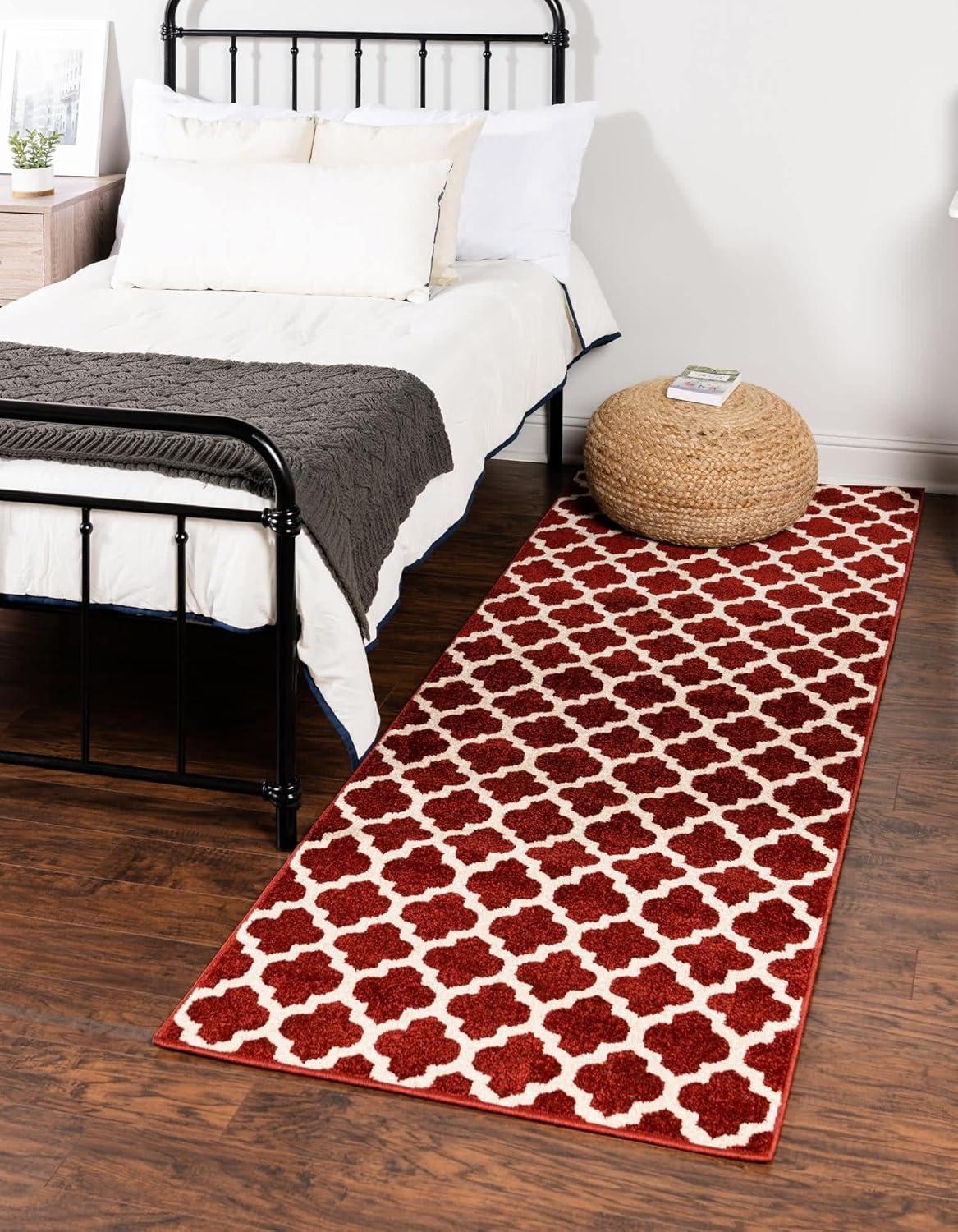 Unique Loom 2' 0 x 6' 1 Trellis Philadelphia Dark Terracotta Area Rug