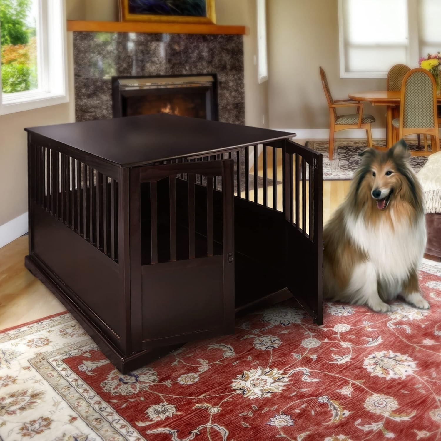 Casual Home Pet Crate End Table-Weight Supported:200lbs (Top)