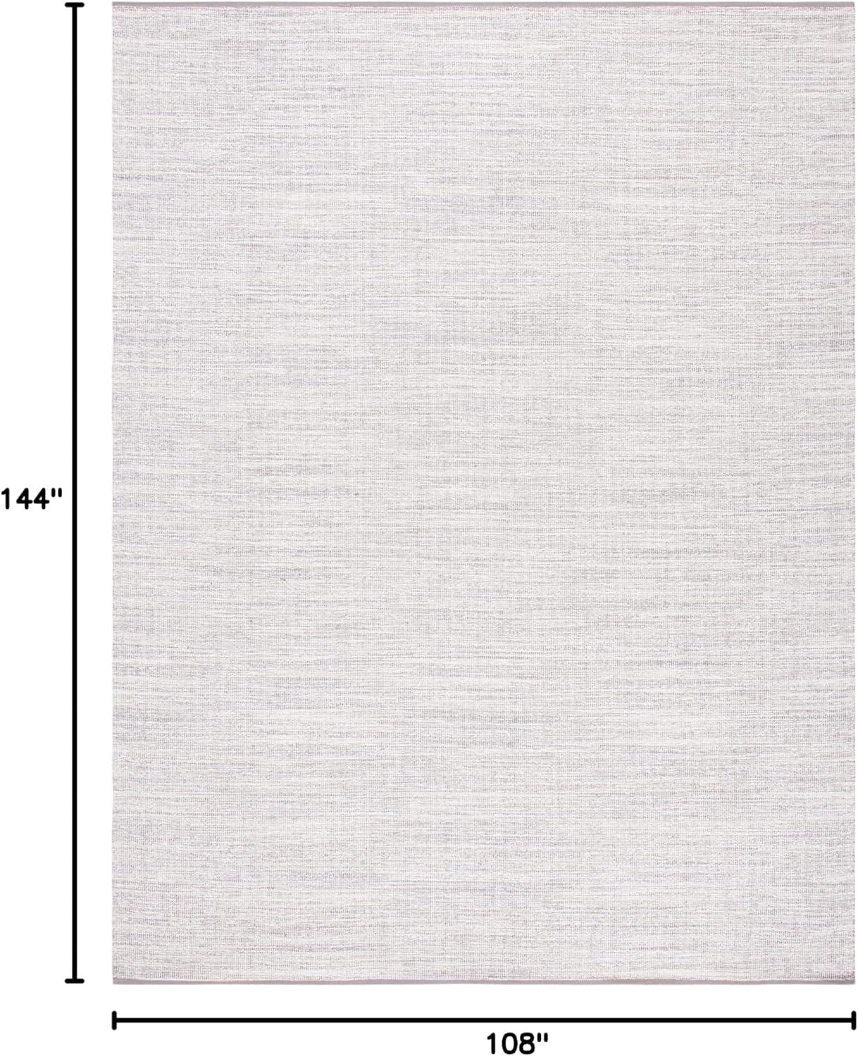 SAFAVIEH Montauk Bernadine Solid Braided Cotton Area Rug, Silver, 9' x 12'